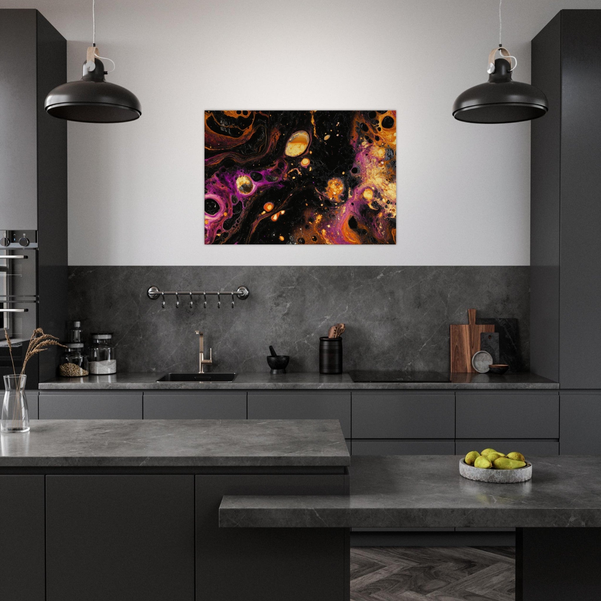 Canvas Landscape - Chromatic Abyss A dark infinite void punctured 7 - Shop Ai Art WebShop - Digital Art online Store