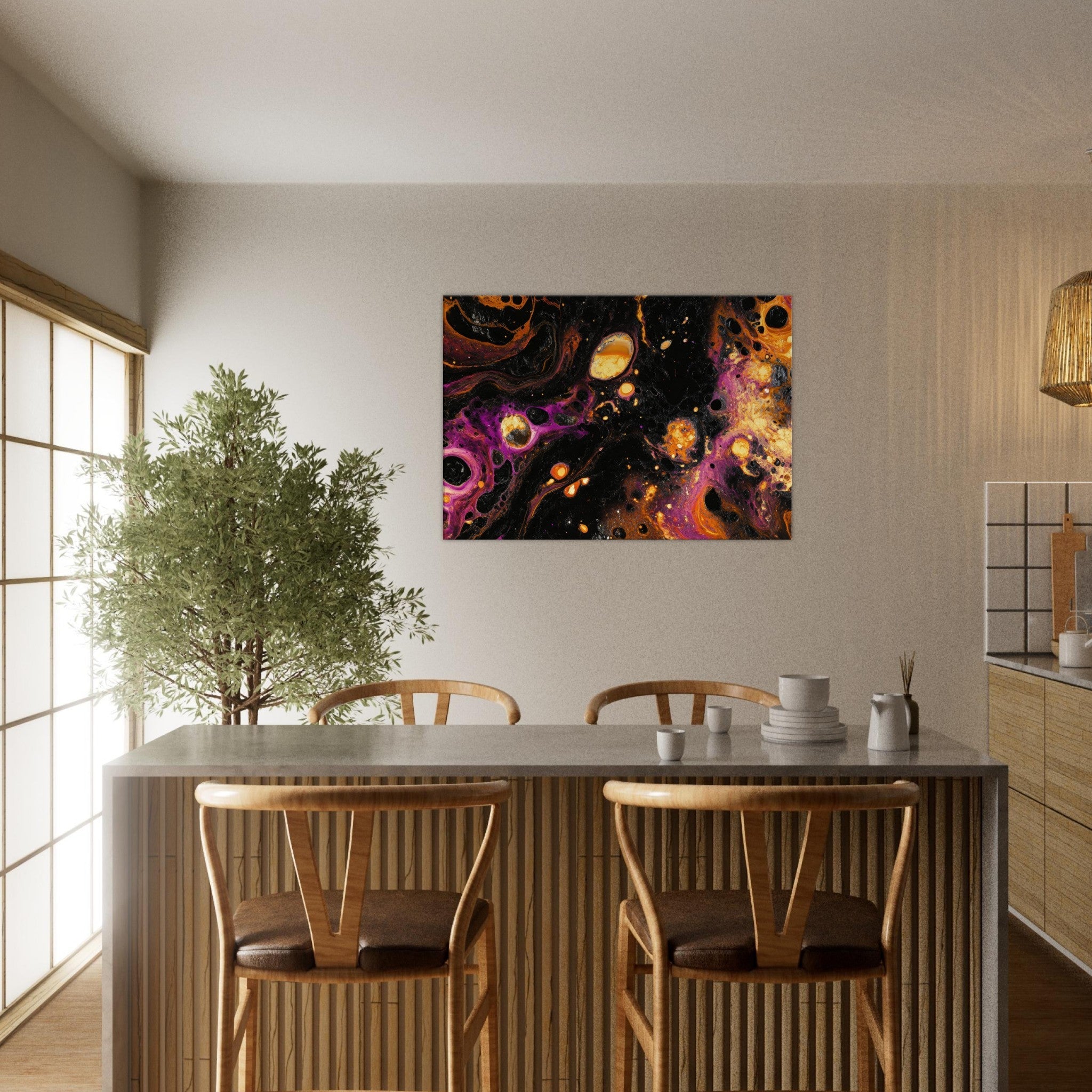 Canvas Landscape - Chromatic Abyss A dark infinite void punctured 7 - Shop Ai Art WebShop - Digital Art online Store