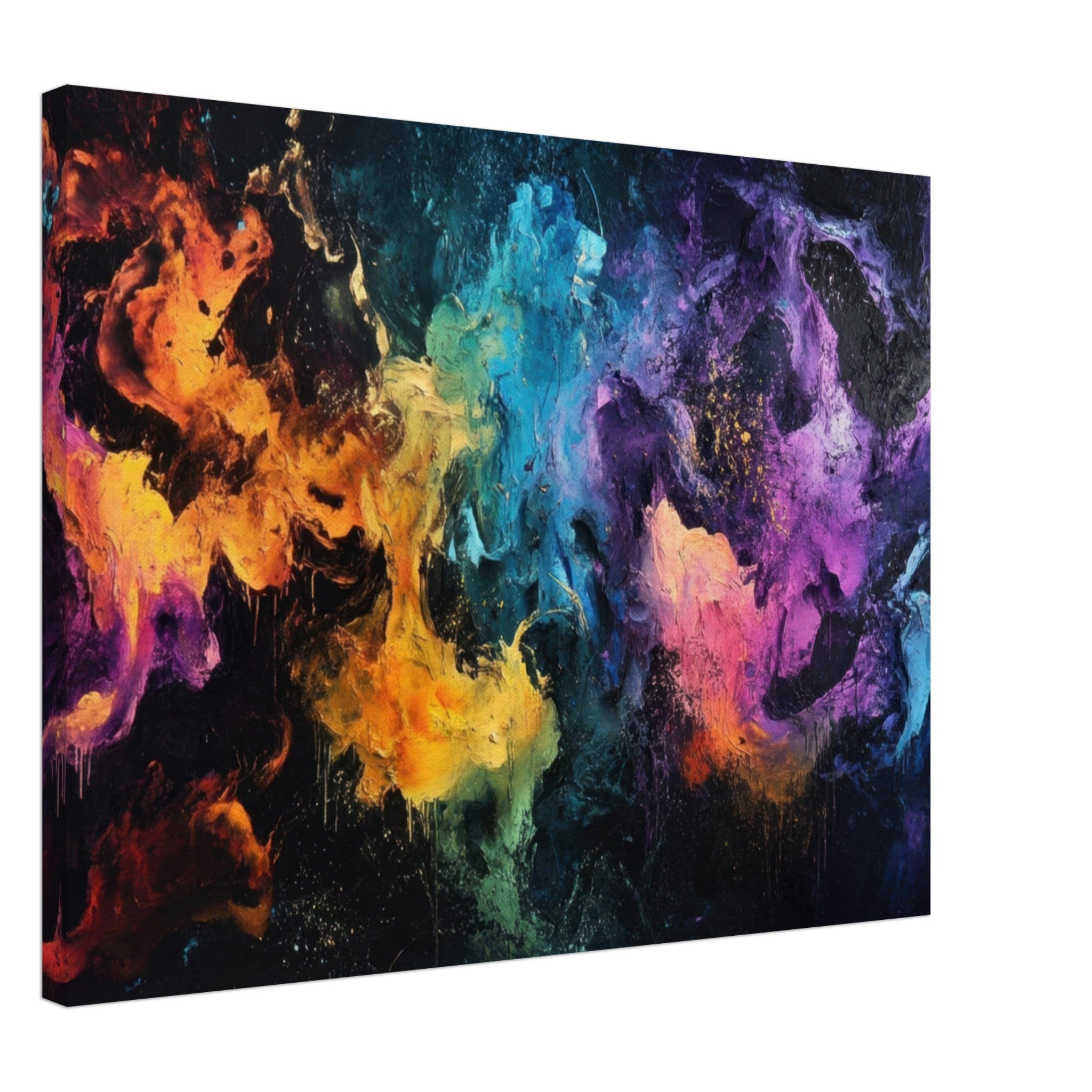 Canvas Landscape - Chromatic Abyss A dark infinite void punctured - Shop Ai Art WebShop - Digital Art online Store
