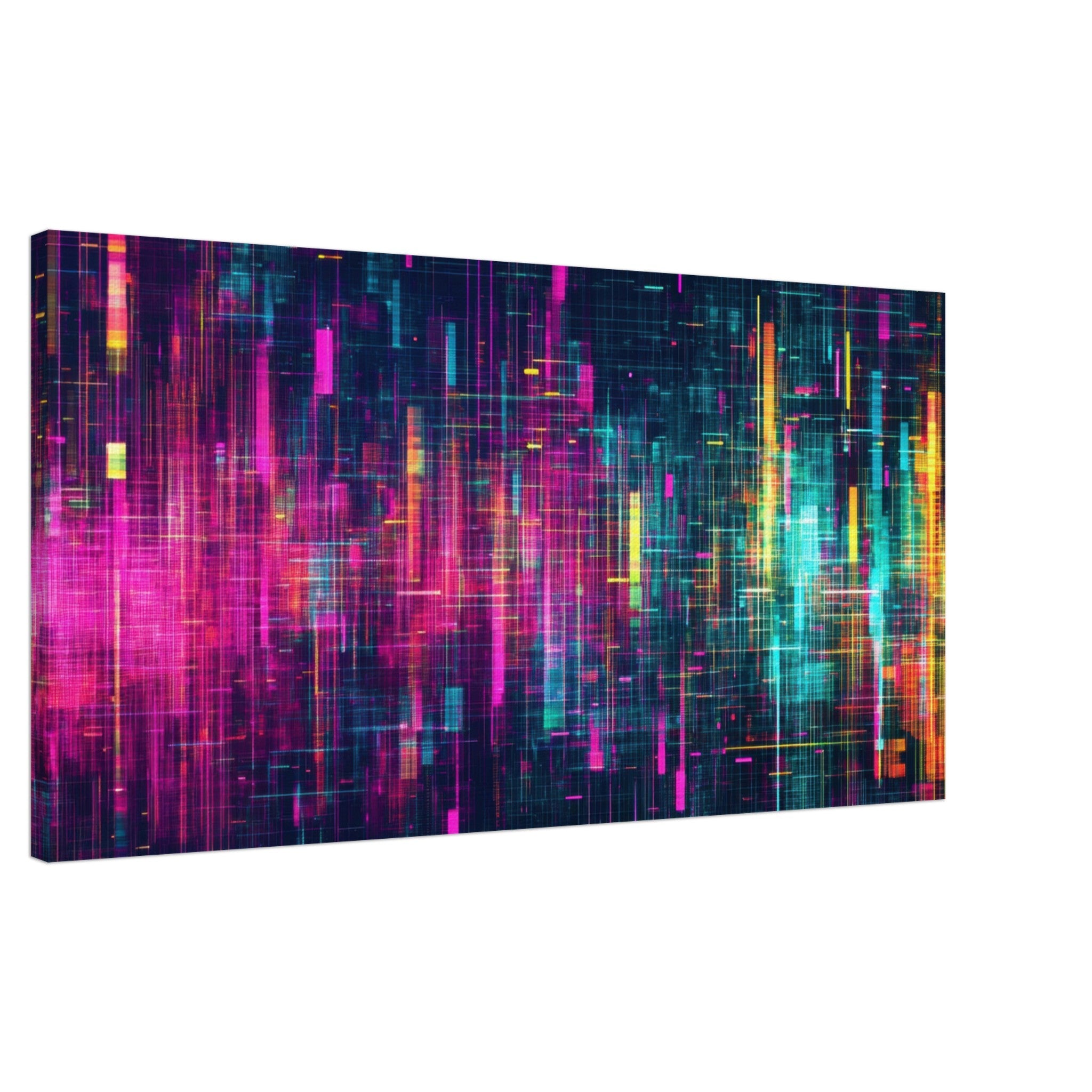 Canvas Landscape - Digital Pulse A chaotic burst of pitch - inspired - Shop Ai Art WebShop - Digital Art online Store