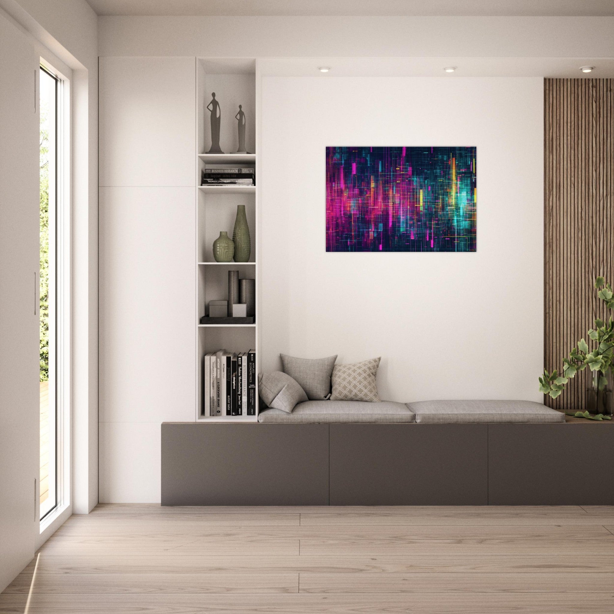 Canvas Landscape - Digital Pulse A chaotic burst of pitch - inspired - Shop Ai Art WebShop - Digital Art online Store