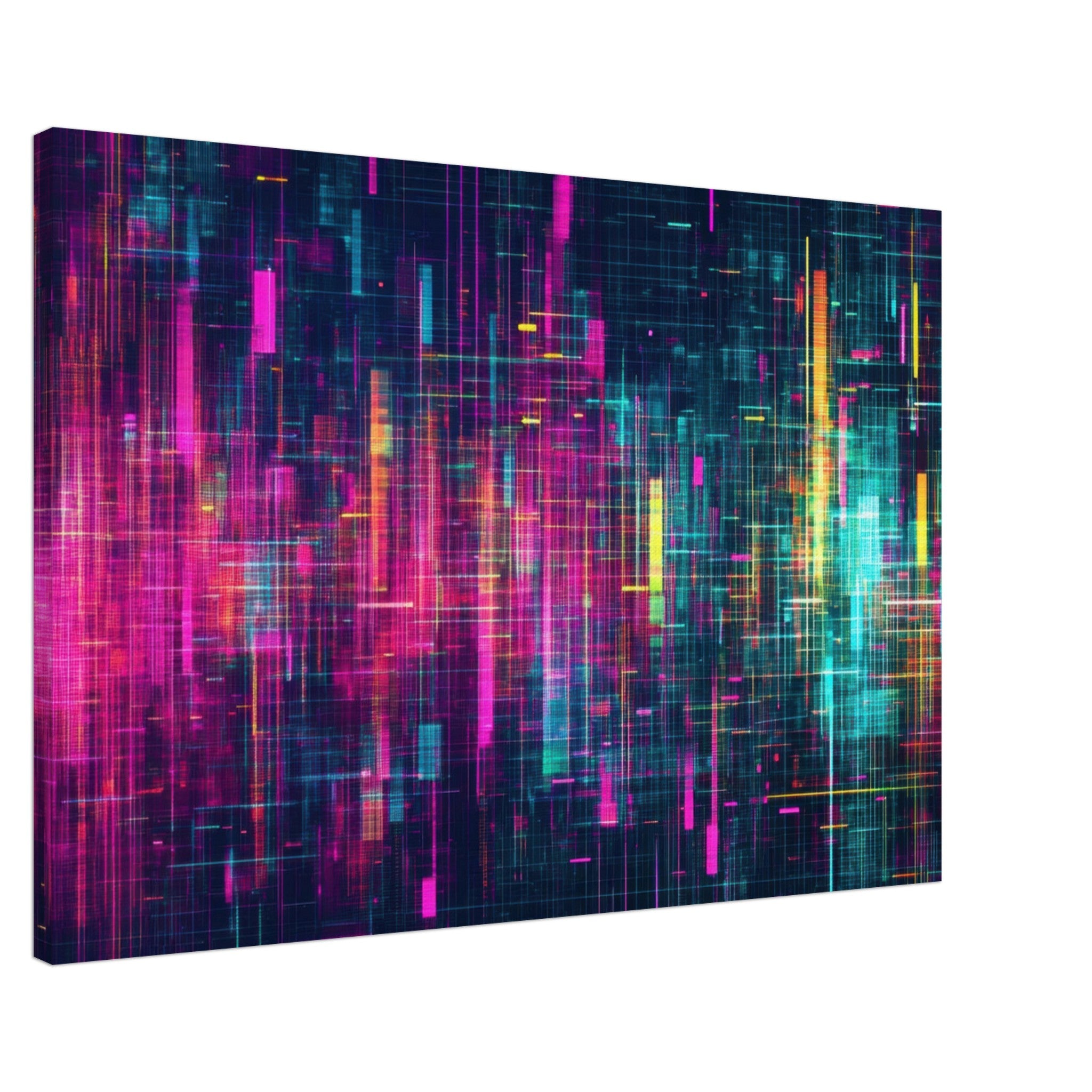 Canvas Landscape - Digital Pulse A chaotic burst of pitch - inspired - Shop Ai Art WebShop - Digital Art online Store