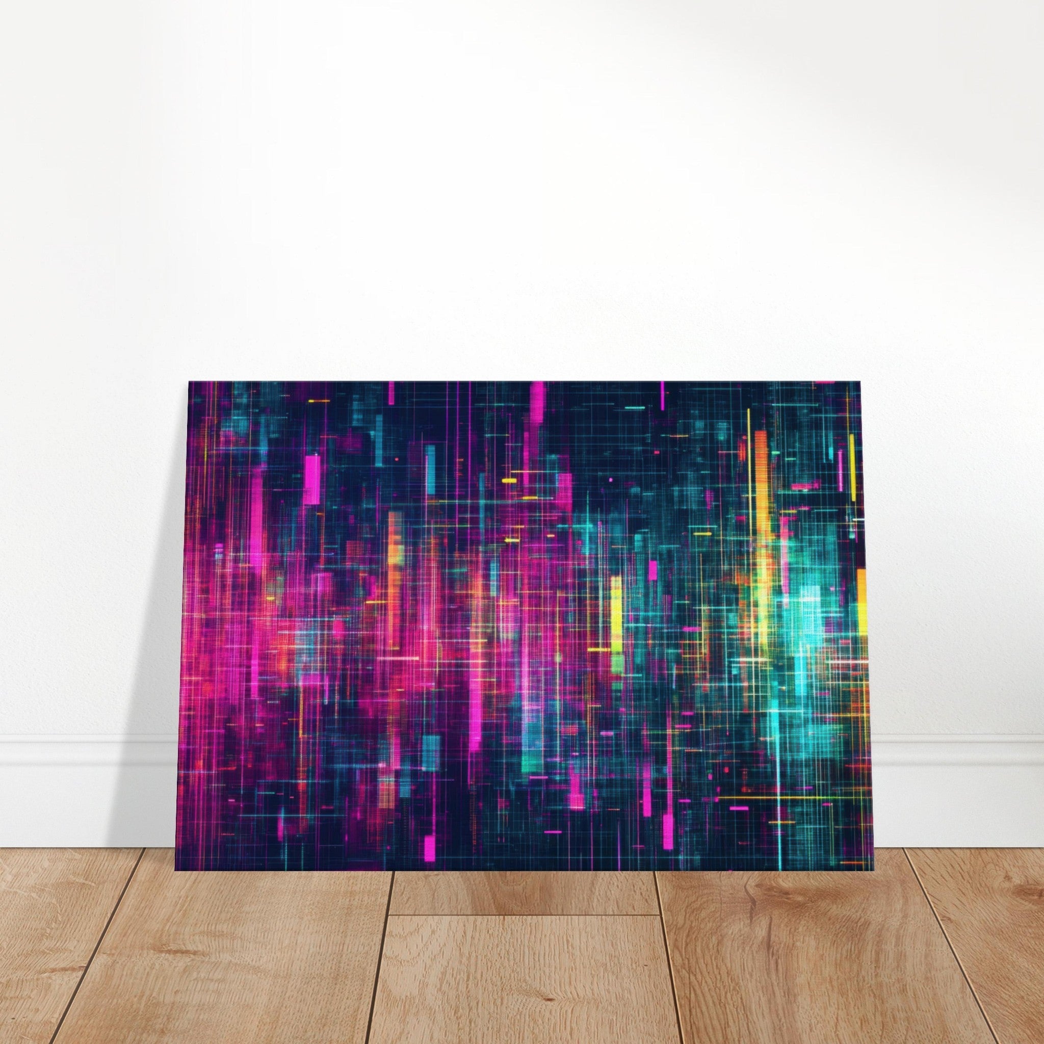 Canvas Landscape - Digital Pulse A chaotic burst of pitch - inspired - Shop Ai Art WebShop - Digital Art online Store