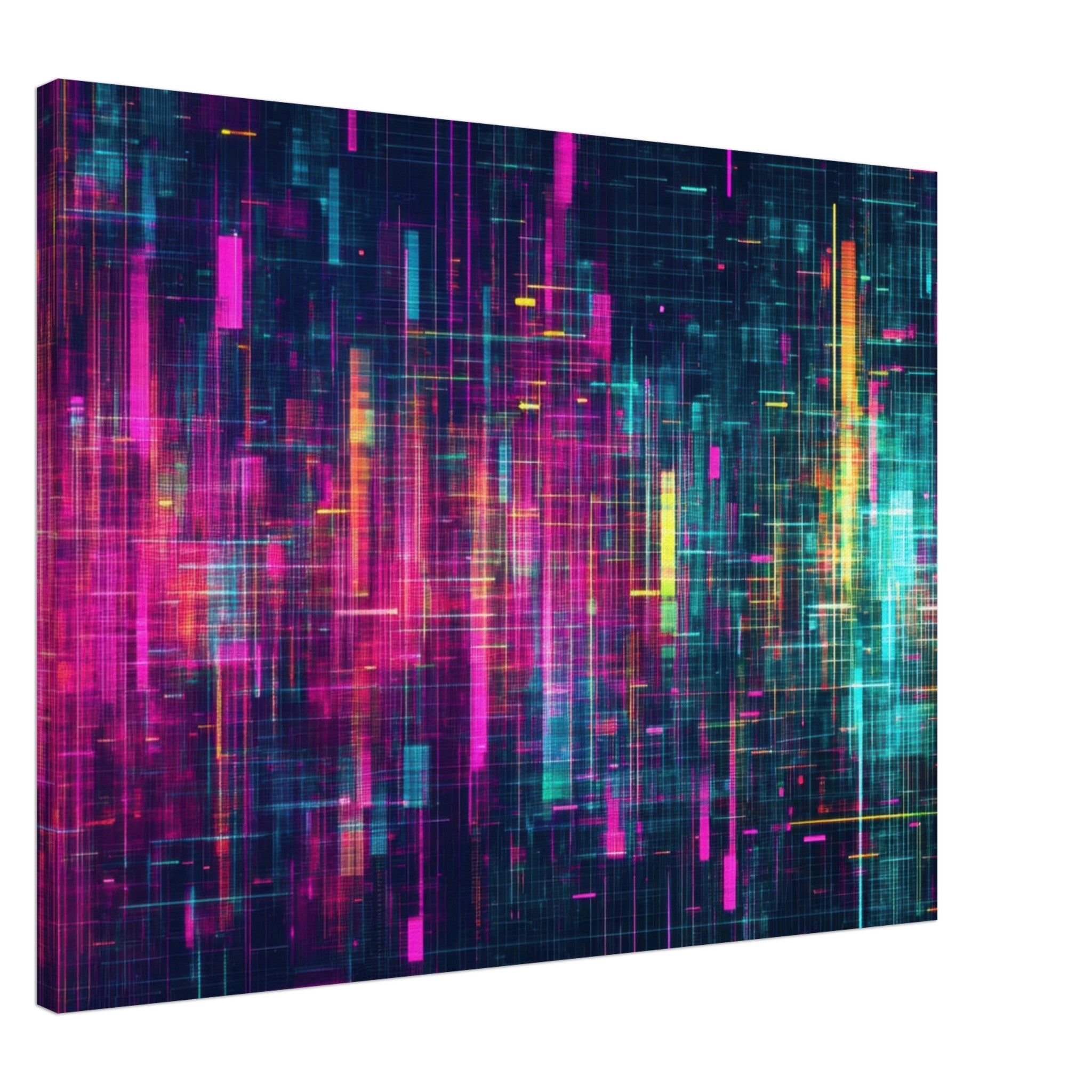 Canvas Landscape - Digital Pulse A chaotic burst of pitch - inspired - Shop Ai Art WebShop - Digital Art online Store