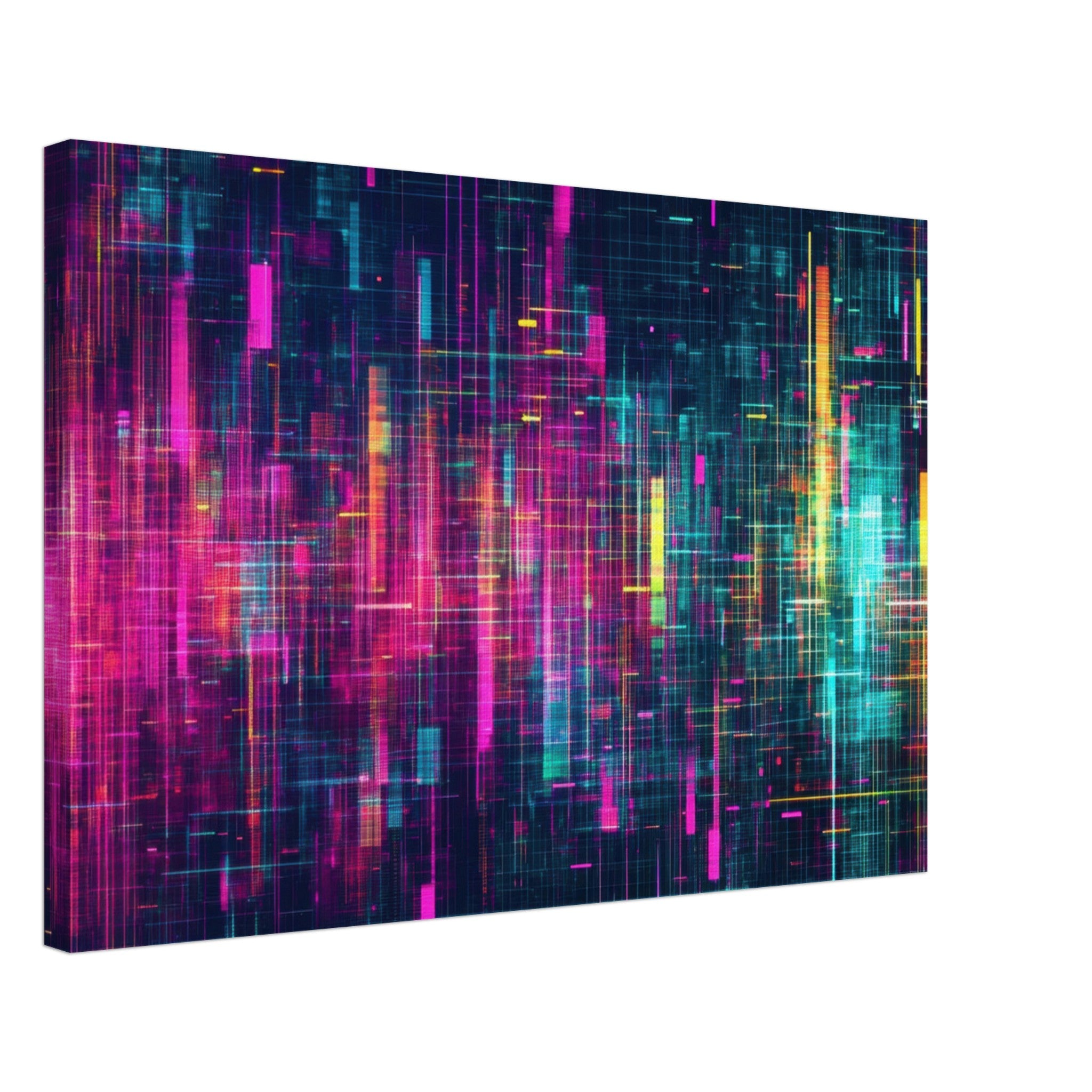 Canvas Landscape - Digital Pulse A chaotic burst of pitch - inspired - Shop Ai Art WebShop - Digital Art online Store