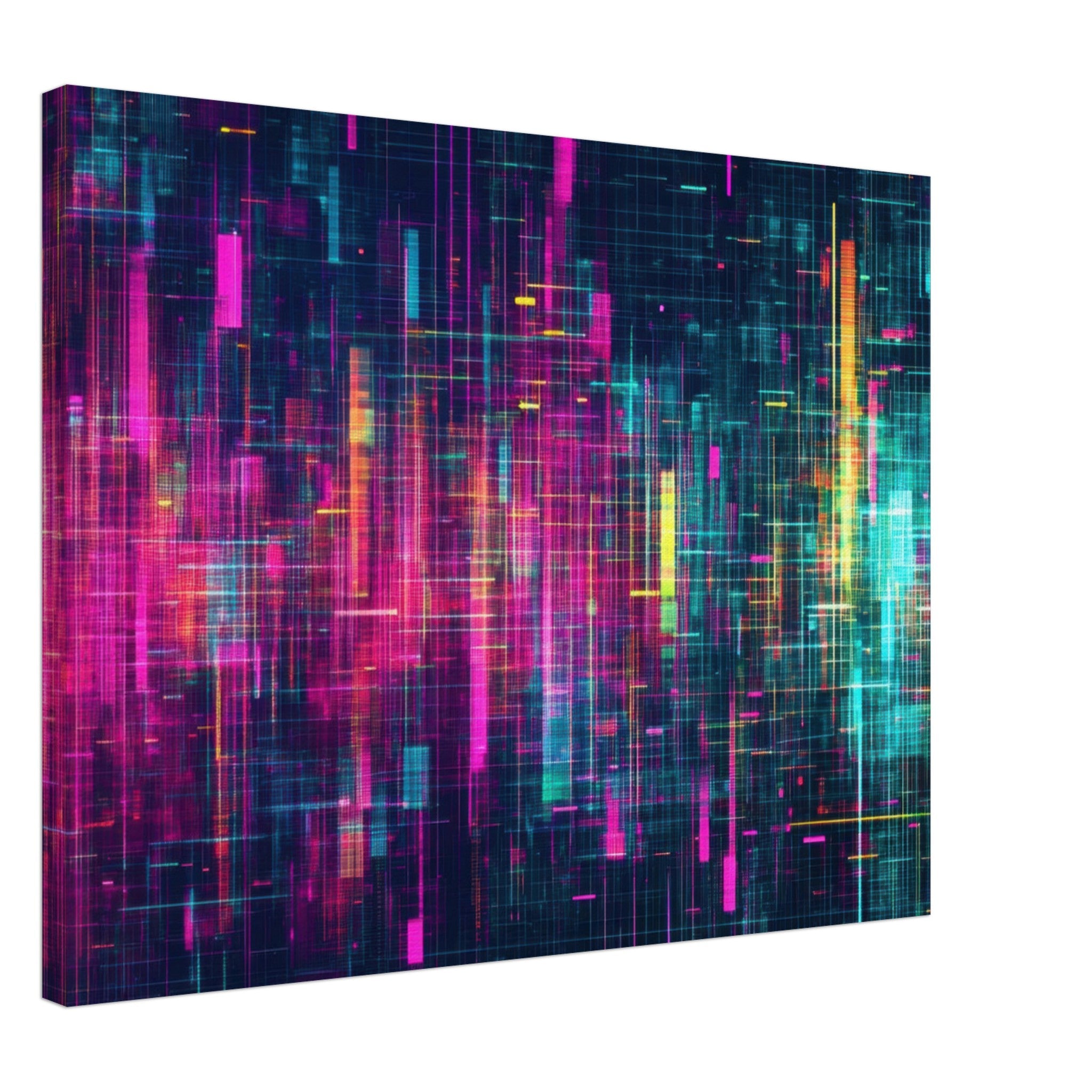 Canvas Landscape - Digital Pulse A chaotic burst of pitch - inspired - Shop Ai Art WebShop - Digital Art online Store