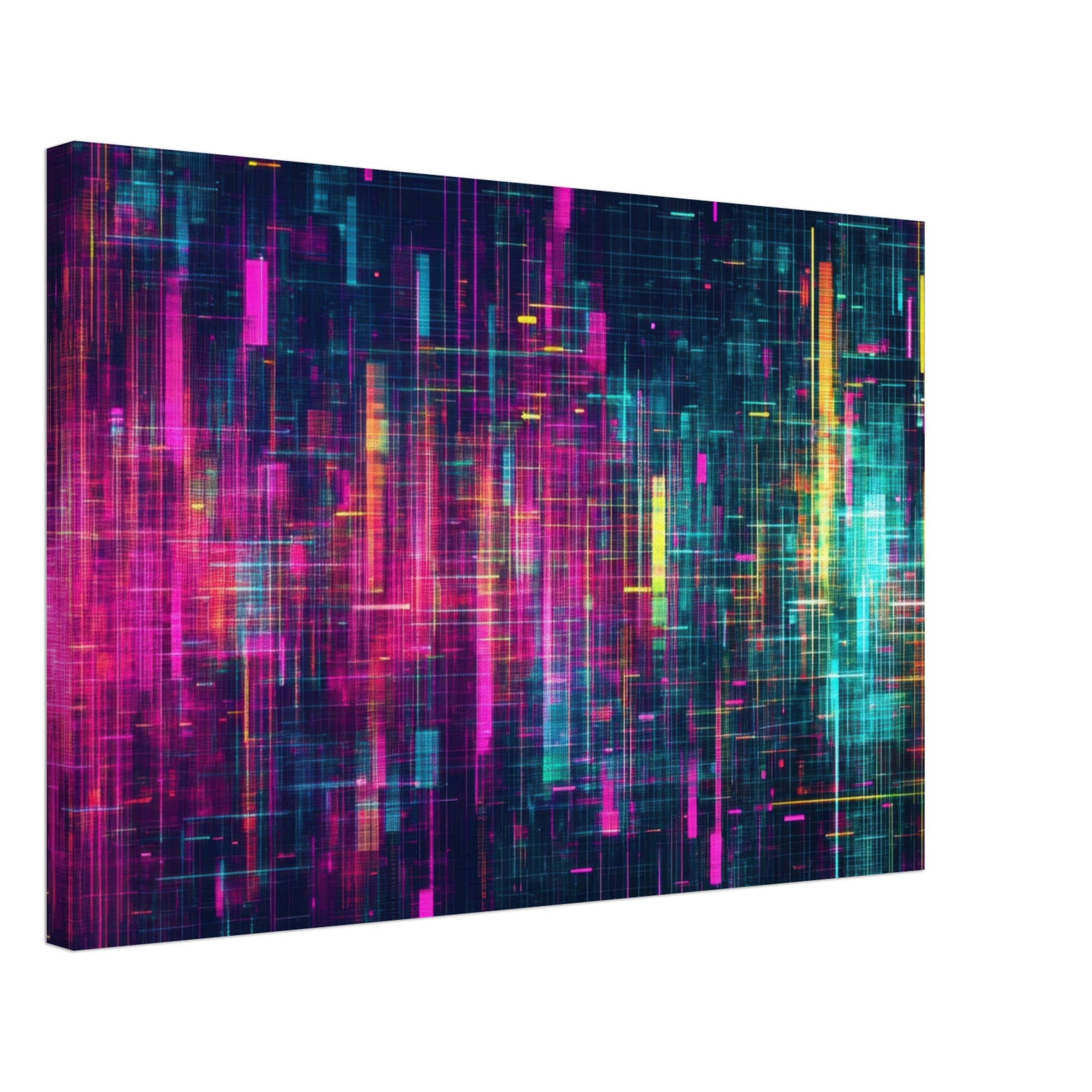 Canvas Landscape - Digital Pulse A chaotic burst of pitch - inspired - Shop Ai Art WebShop - Digital Art online Store