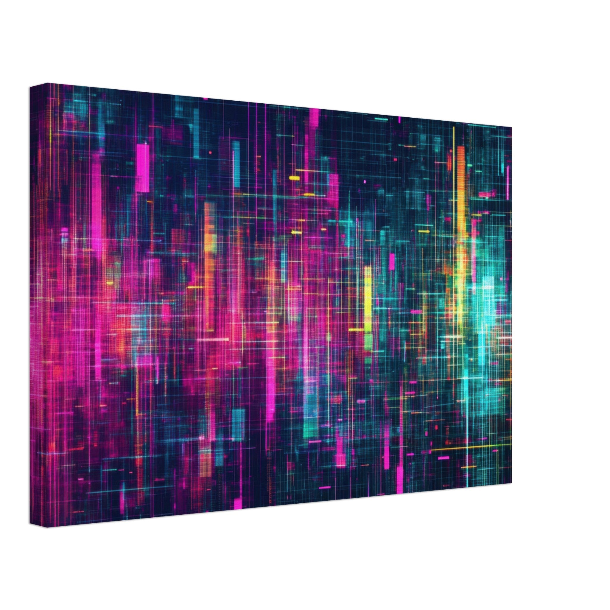 Canvas Landscape - Digital Pulse A chaotic burst of pitch - inspired - Shop Ai Art WebShop - Digital Art online Store
