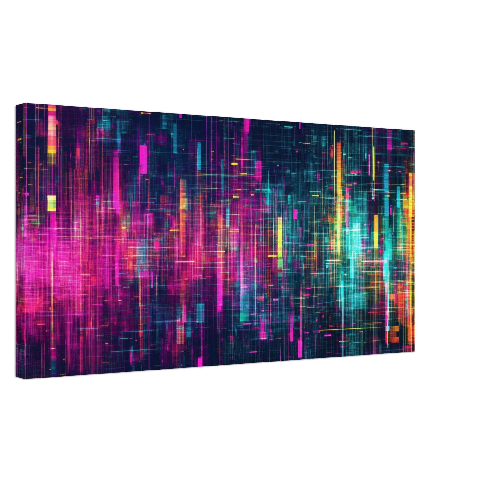 Canvas Landscape - Digital Pulse A chaotic burst of pitch - inspired - Shop Ai Art WebShop - Digital Art online Store