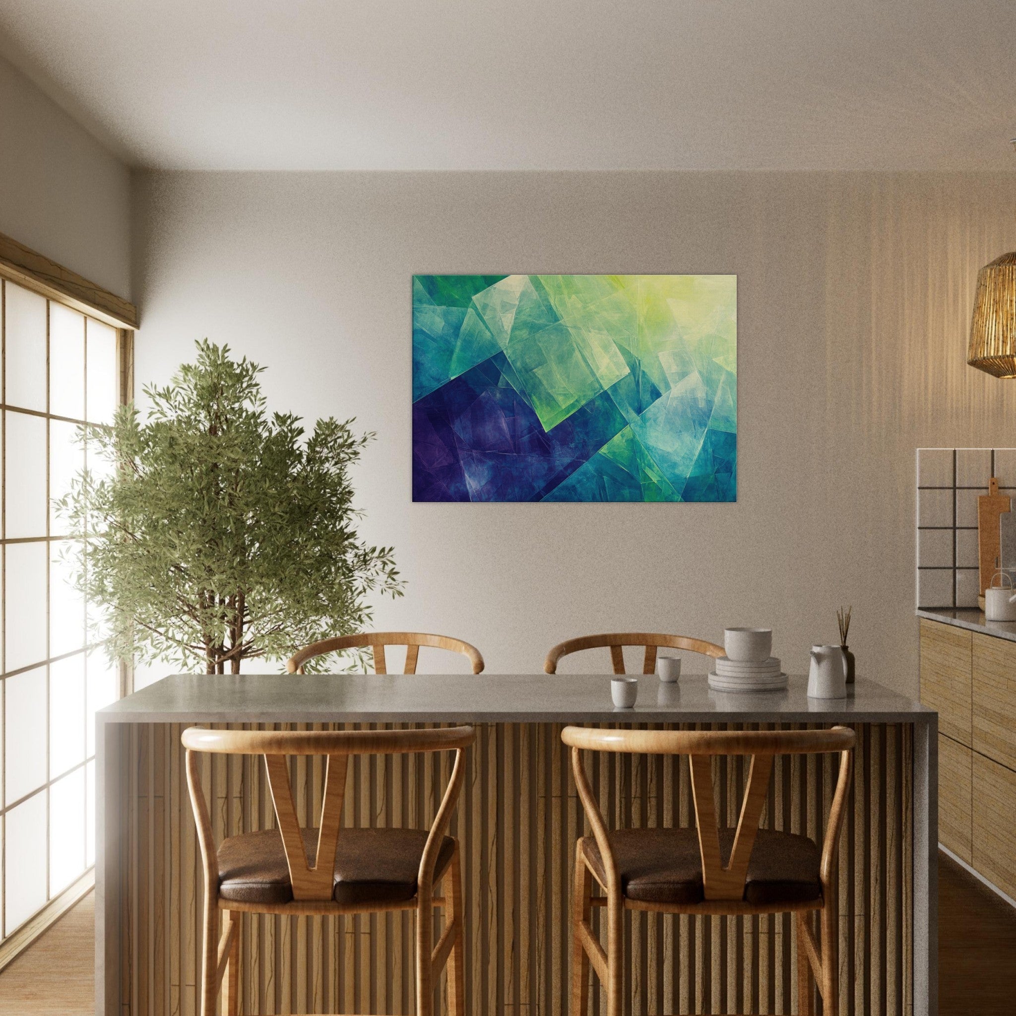 Canvas Landscape - Fractured Realities Shattered geometric patterns - Shop Ai Art WebShop - Digital Art online Store