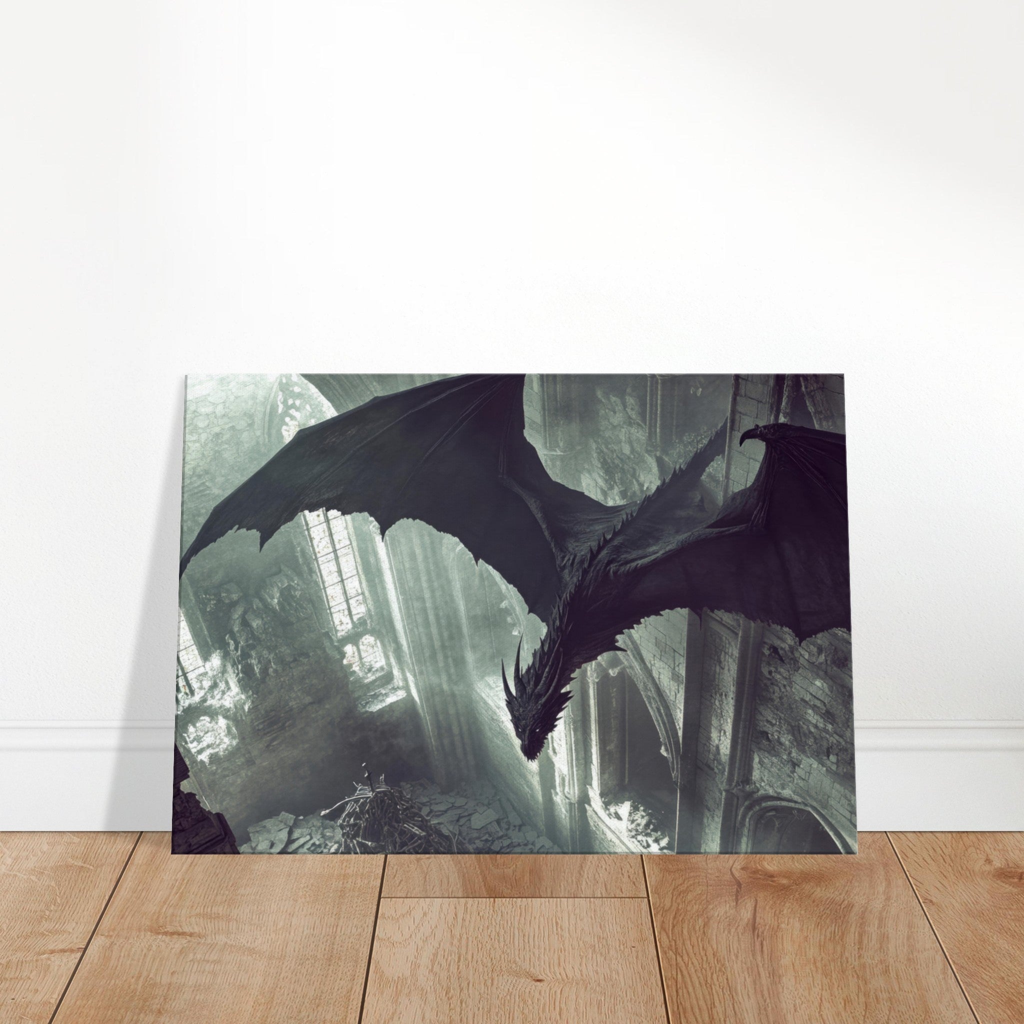 Canvas Landscape - Gothic Shadow Dragons Lair Gothic Dramatic High 2 - Shop Ai Art WebShop - Digital Art online Store