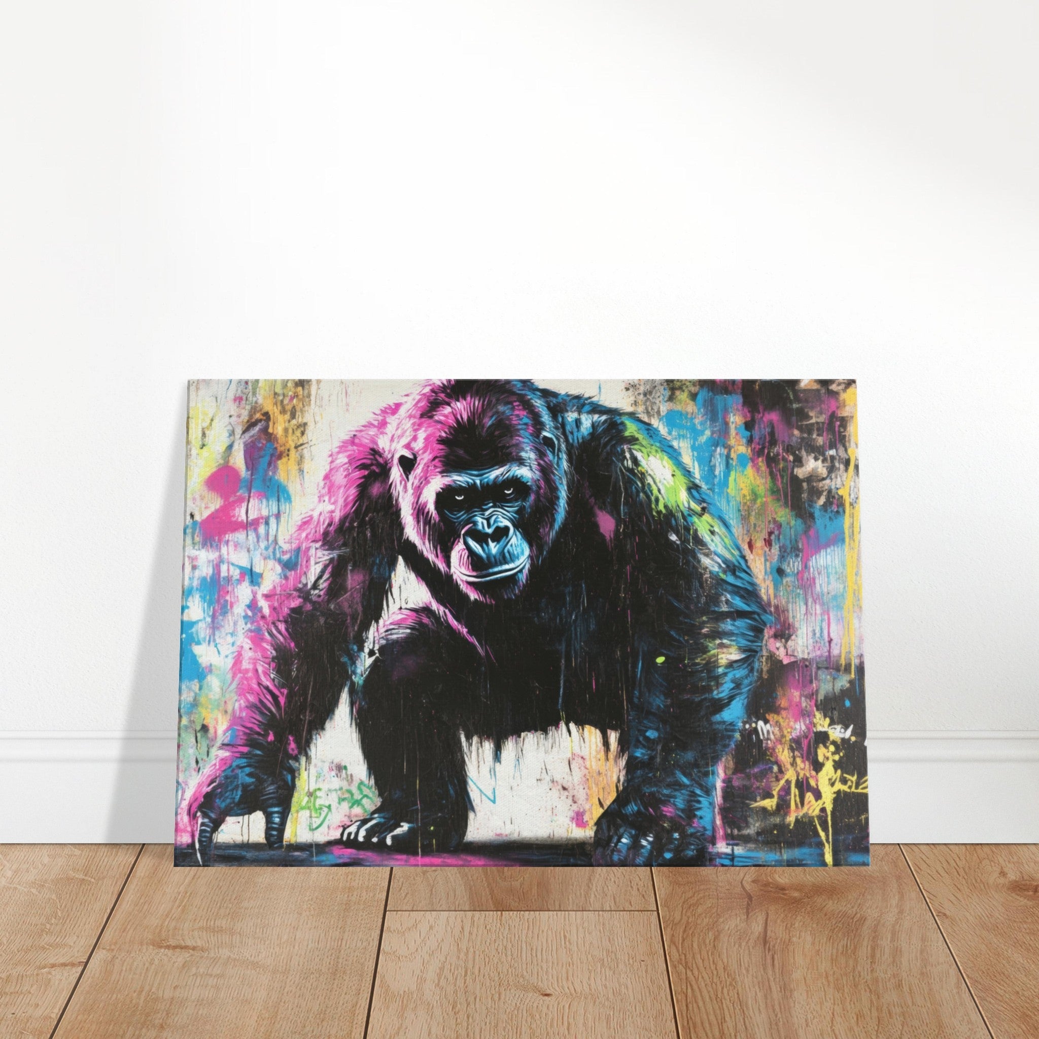 Canvas Landscape - Graffiti - Style Street Art Gorilla A powerful 3 - Shop Ai Art WebShop - Digital Art online Store