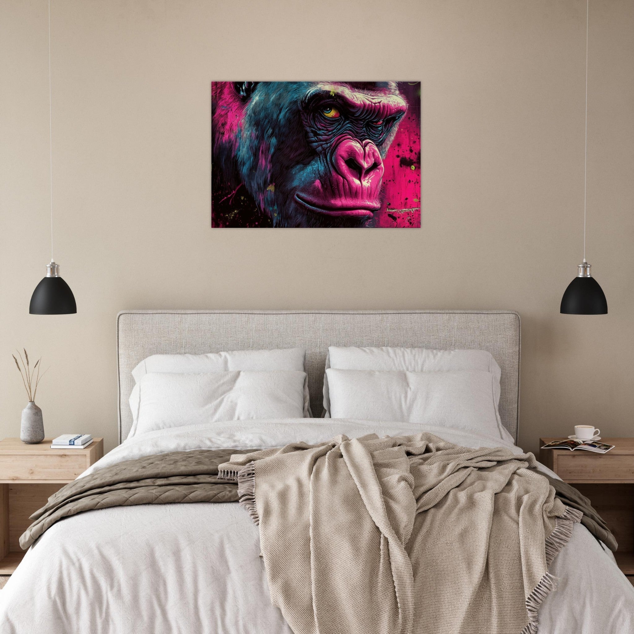 Canvas Landscape - Graffiti - Style Street Art Gorilla A powerful 6 - Shop Ai Art WebShop - Digital Art online Store