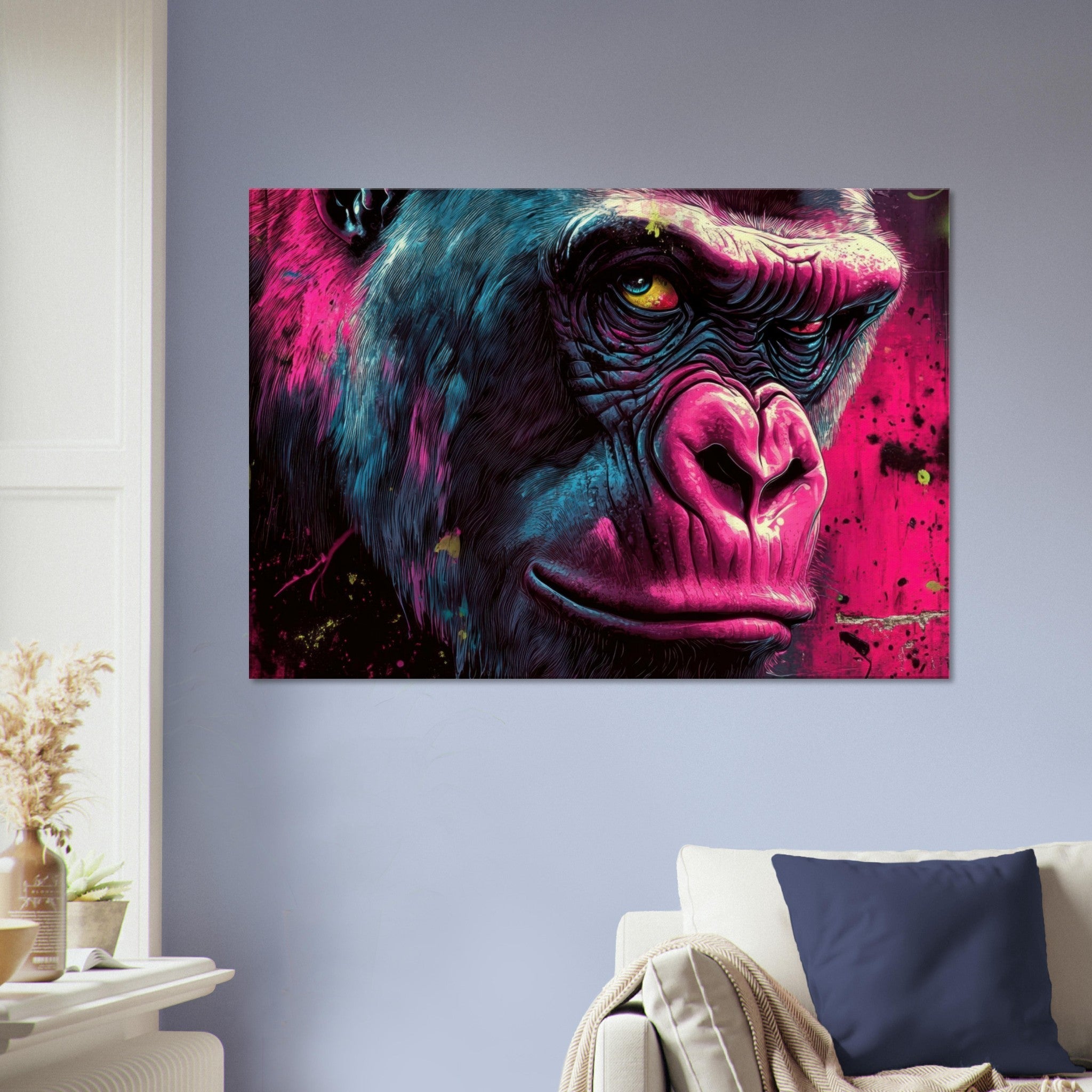 Canvas Landscape - Graffiti - Style Street Art Gorilla A powerful 6 - Shop Ai Art WebShop - Digital Art online Store