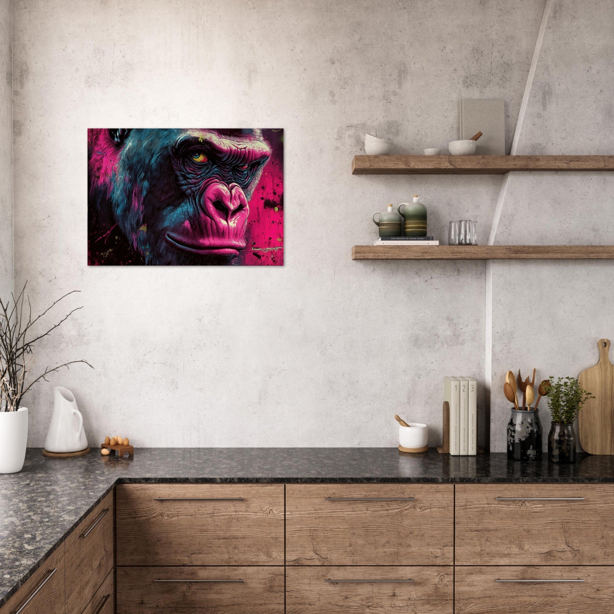 Canvas Landscape - Graffiti - Style Street Art Gorilla A powerful 6 - Shop Ai Art WebShop - Digital Art online Store