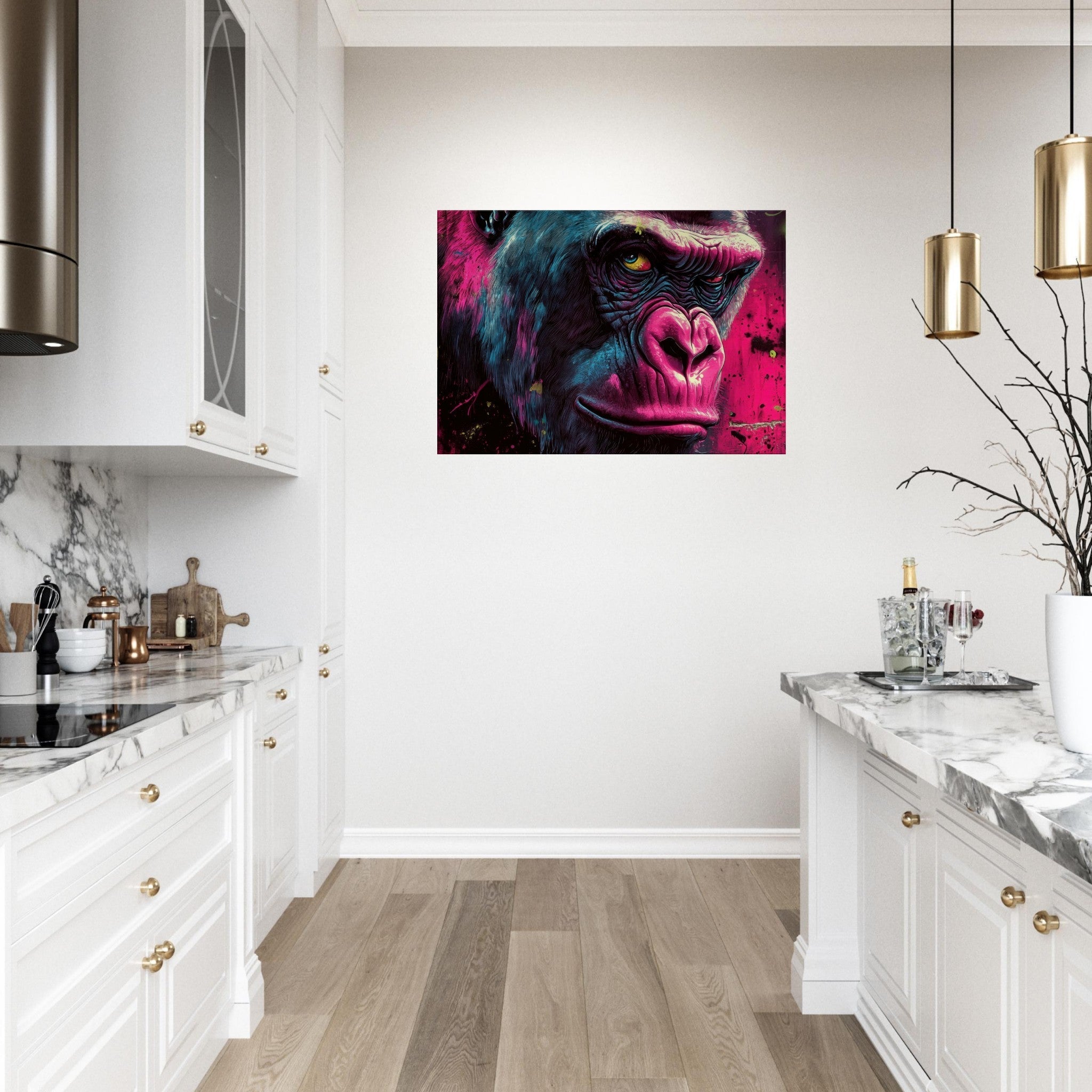 Canvas Landscape - Graffiti - Style Street Art Gorilla A powerful 6 - Shop Ai Art WebShop - Digital Art online Store