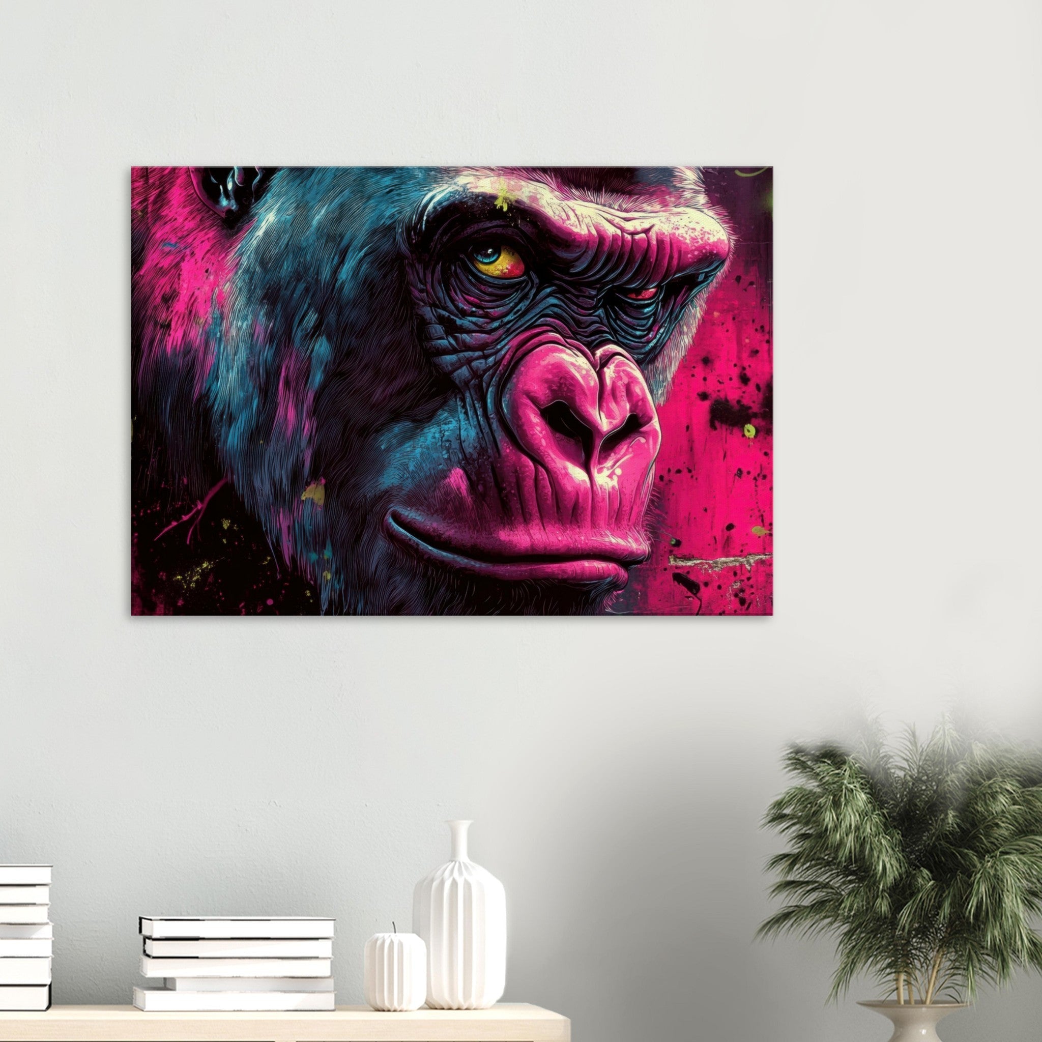 Canvas Landscape - Graffiti - Style Street Art Gorilla A powerful 6 - Shop Ai Art WebShop - Digital Art online Store