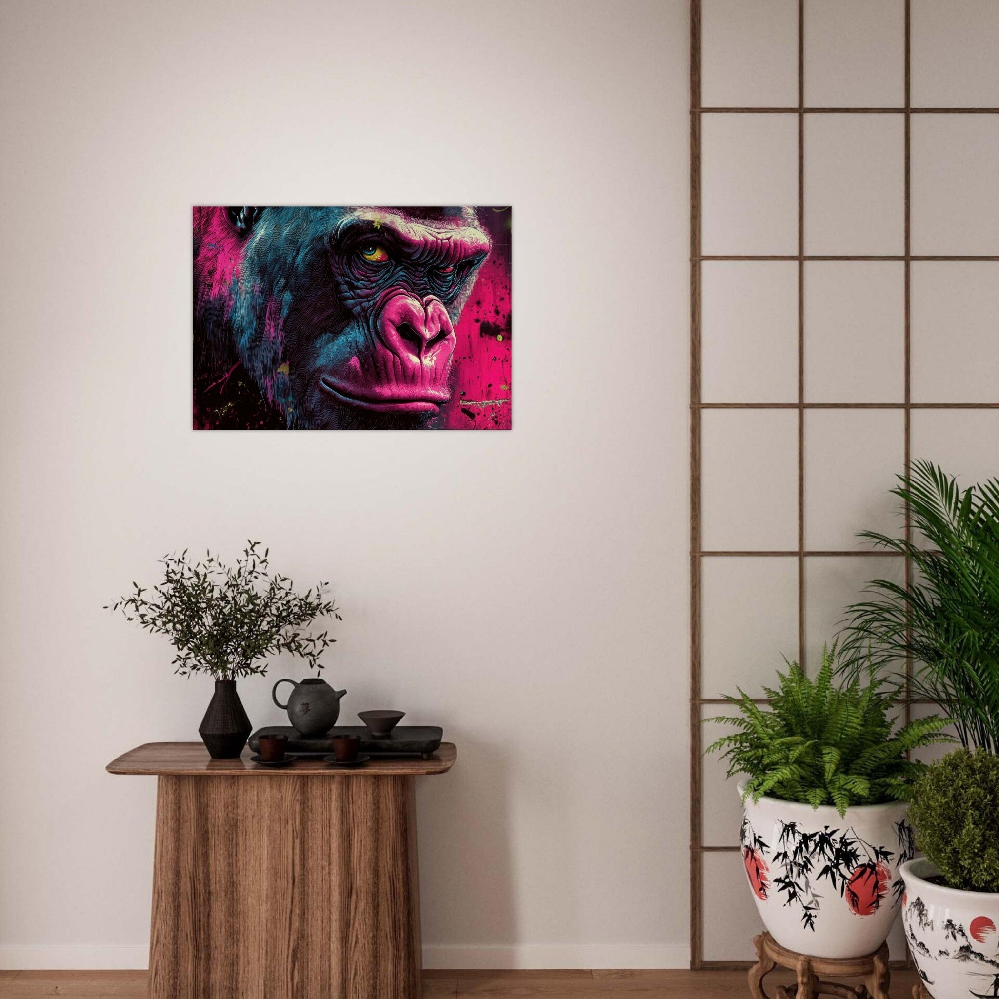 Canvas Landscape - Graffiti - Style Street Art Gorilla A powerful 6 - Shop Ai Art WebShop - Digital Art online Store