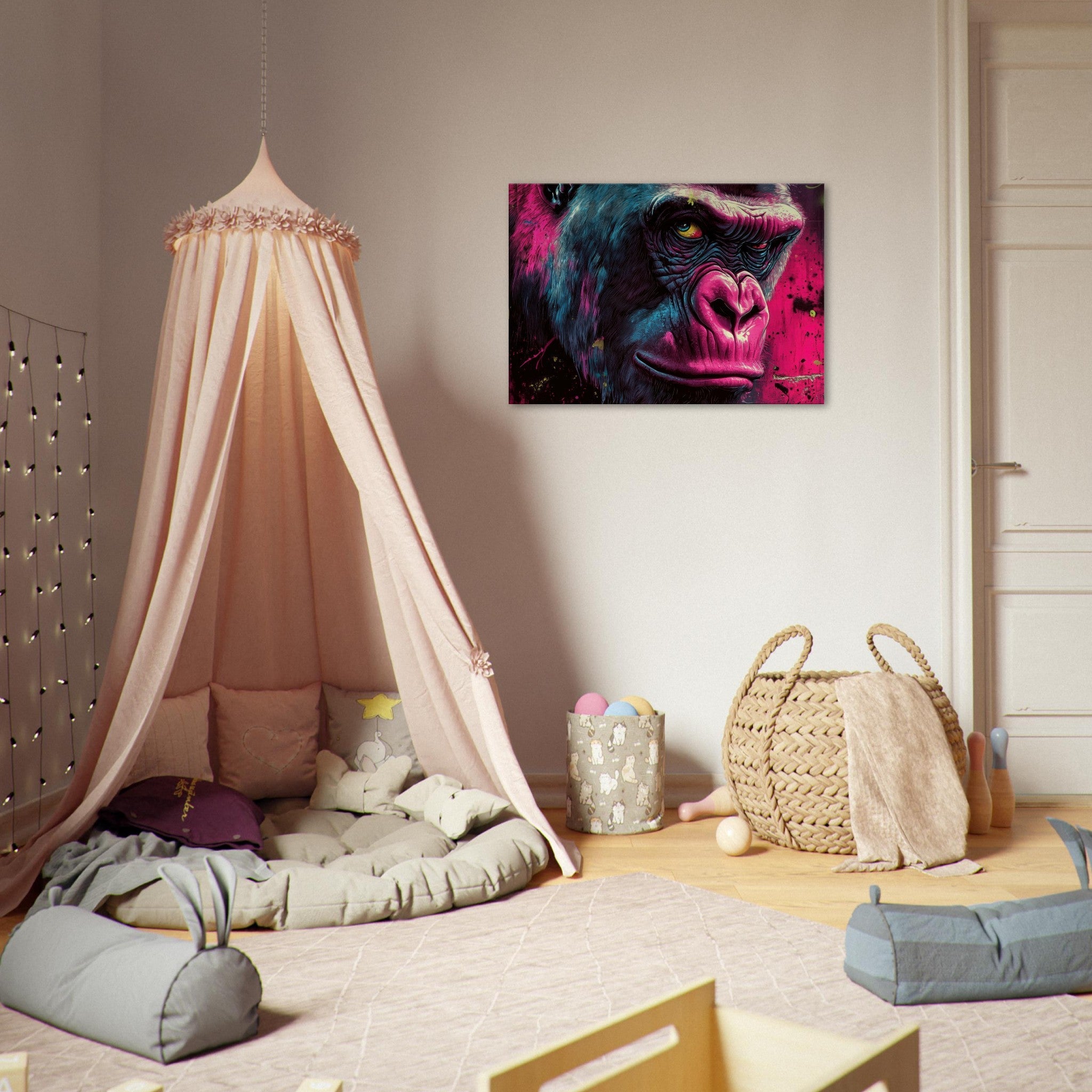 Canvas Landscape - Graffiti - Style Street Art Gorilla A powerful 6 - Shop Ai Art WebShop - Digital Art online Store