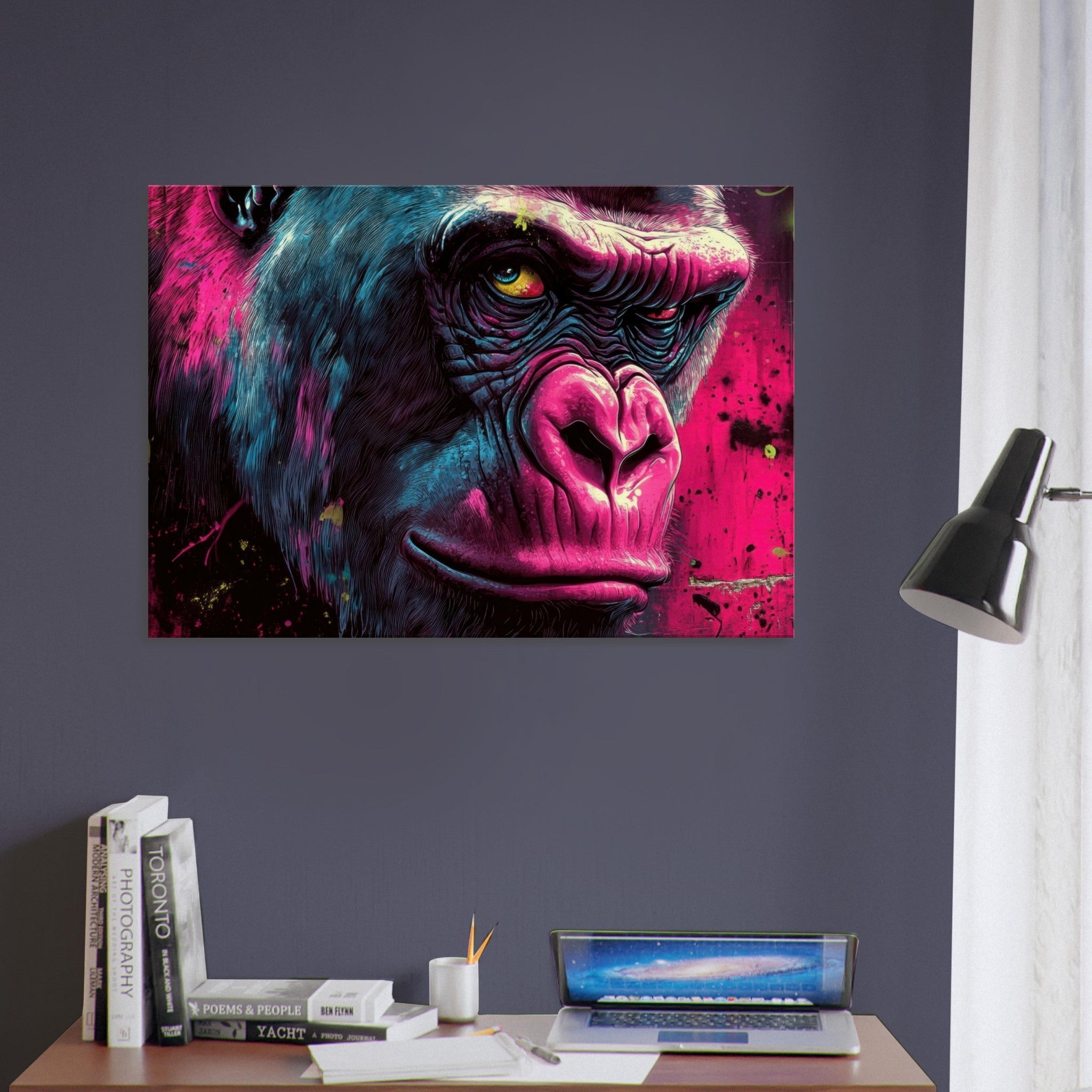 Canvas Landscape - Graffiti - Style Street Art Gorilla A powerful 6 - Shop Ai Art WebShop - Digital Art online Store