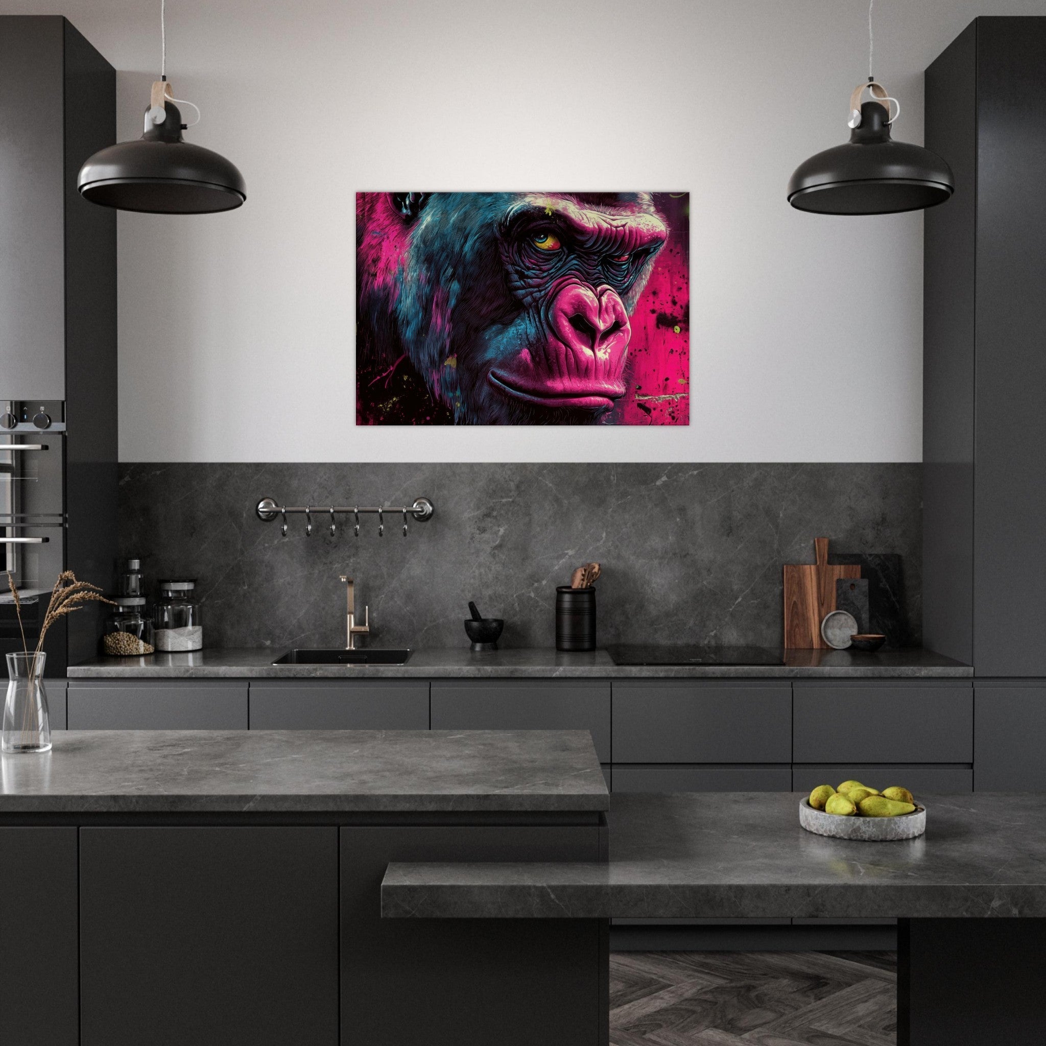 Canvas Landscape - Graffiti - Style Street Art Gorilla A powerful 6 - Shop Ai Art WebShop - Digital Art online Store
