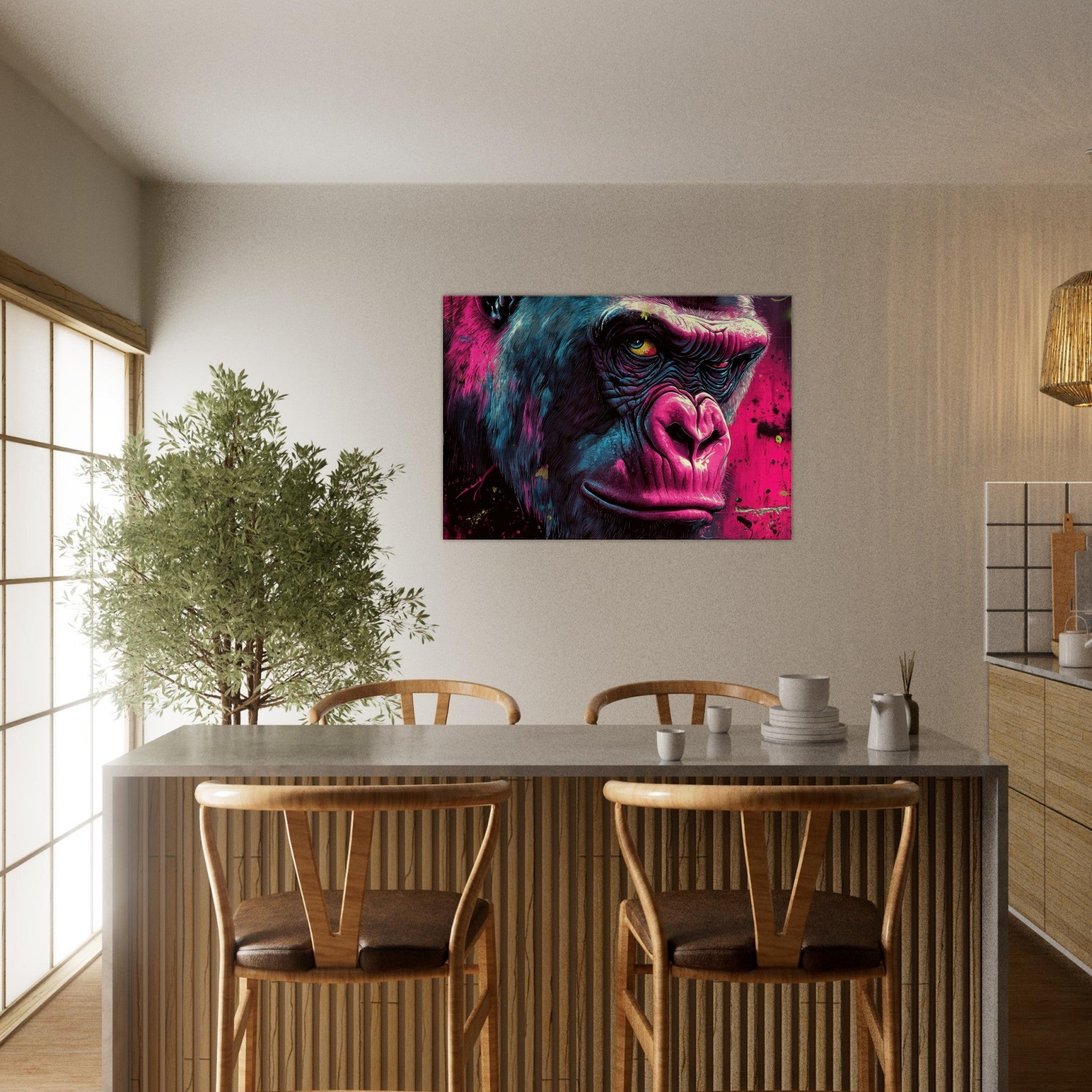 Canvas Landscape - Graffiti - Style Street Art Gorilla A powerful 6 - Shop Ai Art WebShop - Digital Art online Store