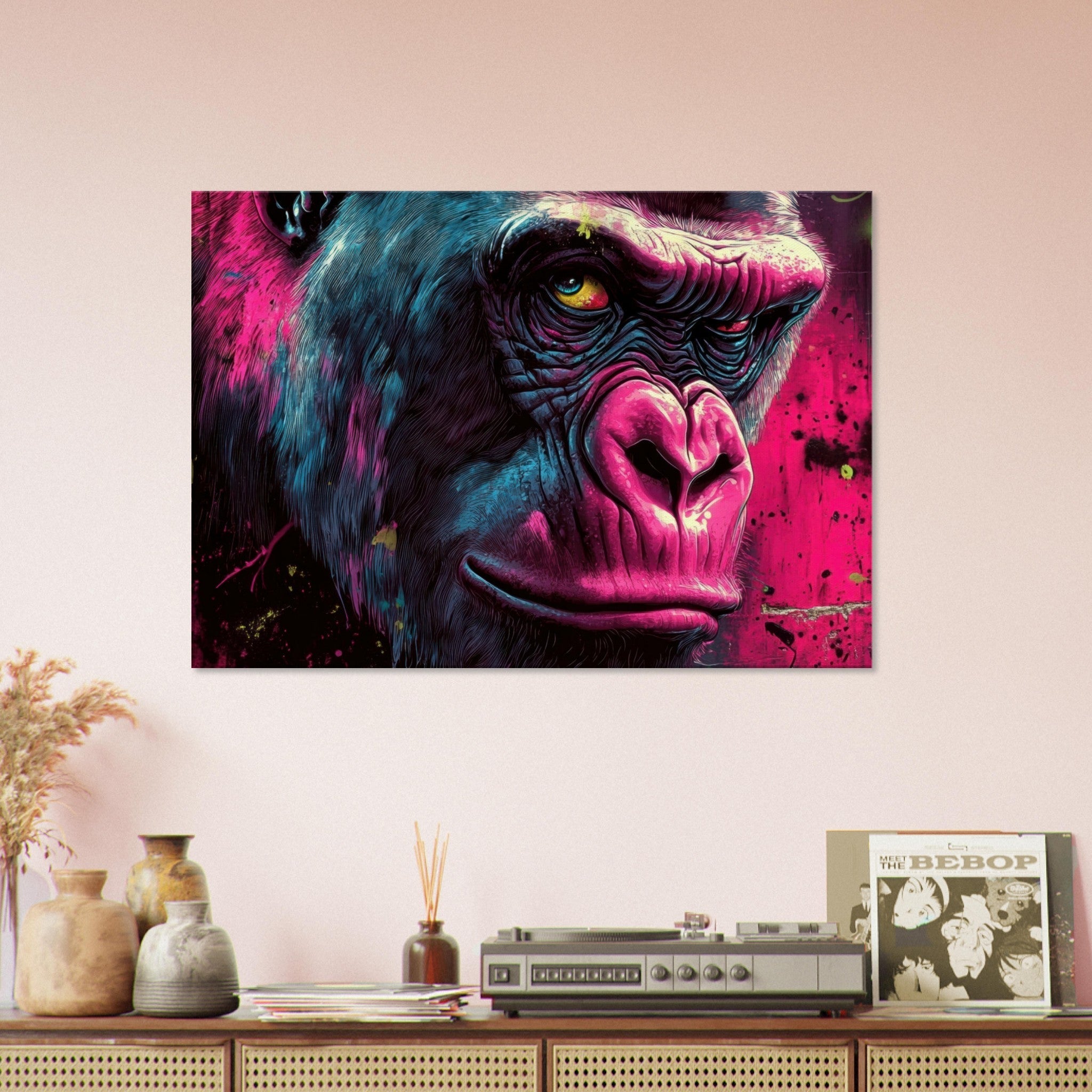 Canvas Landscape - Graffiti - Style Street Art Gorilla A powerful 6 - Shop Ai Art WebShop - Digital Art online Store