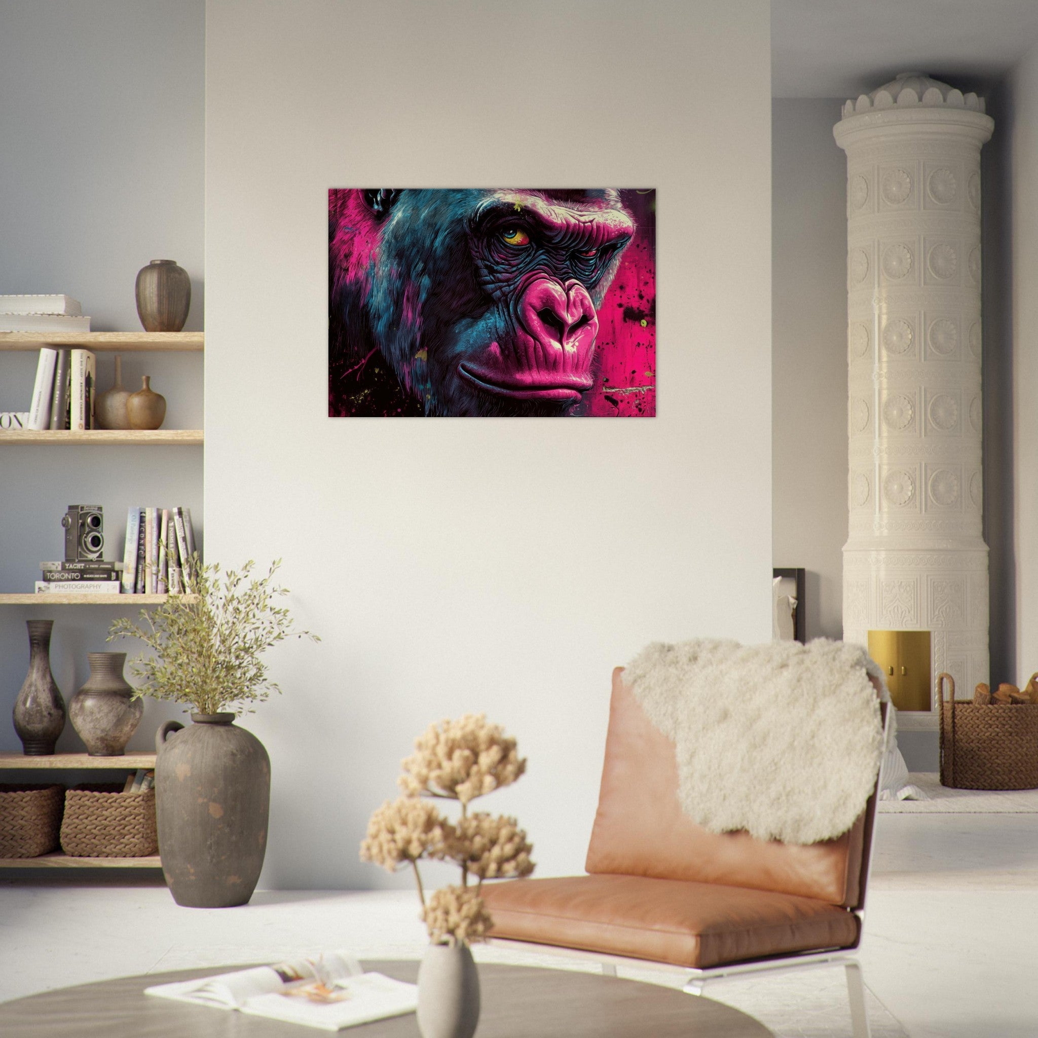 Canvas Landscape - Graffiti - Style Street Art Gorilla A powerful 6 - Shop Ai Art WebShop - Digital Art online Store