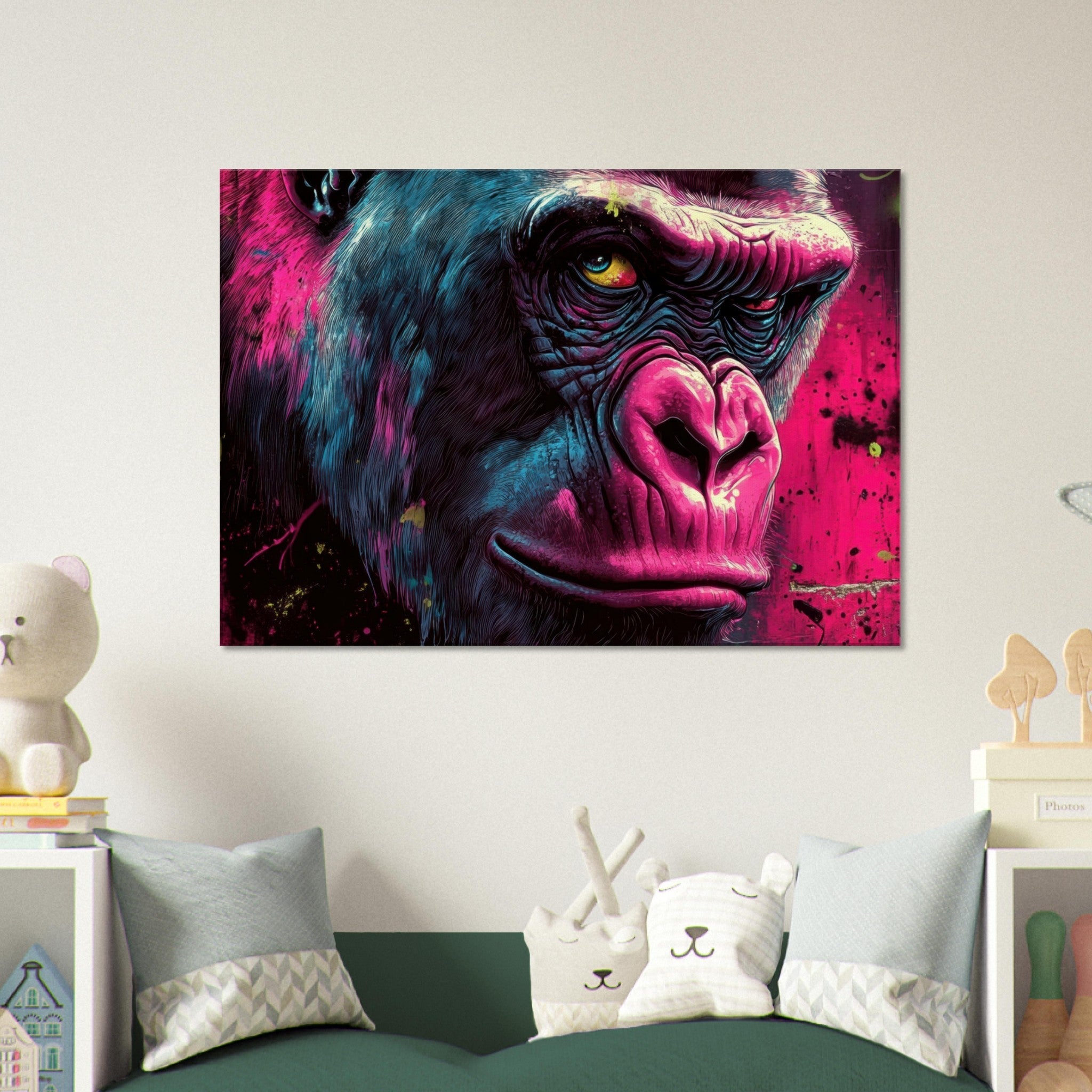 Canvas Landscape - Graffiti - Style Street Art Gorilla A powerful 6 - Shop Ai Art WebShop - Digital Art online Store