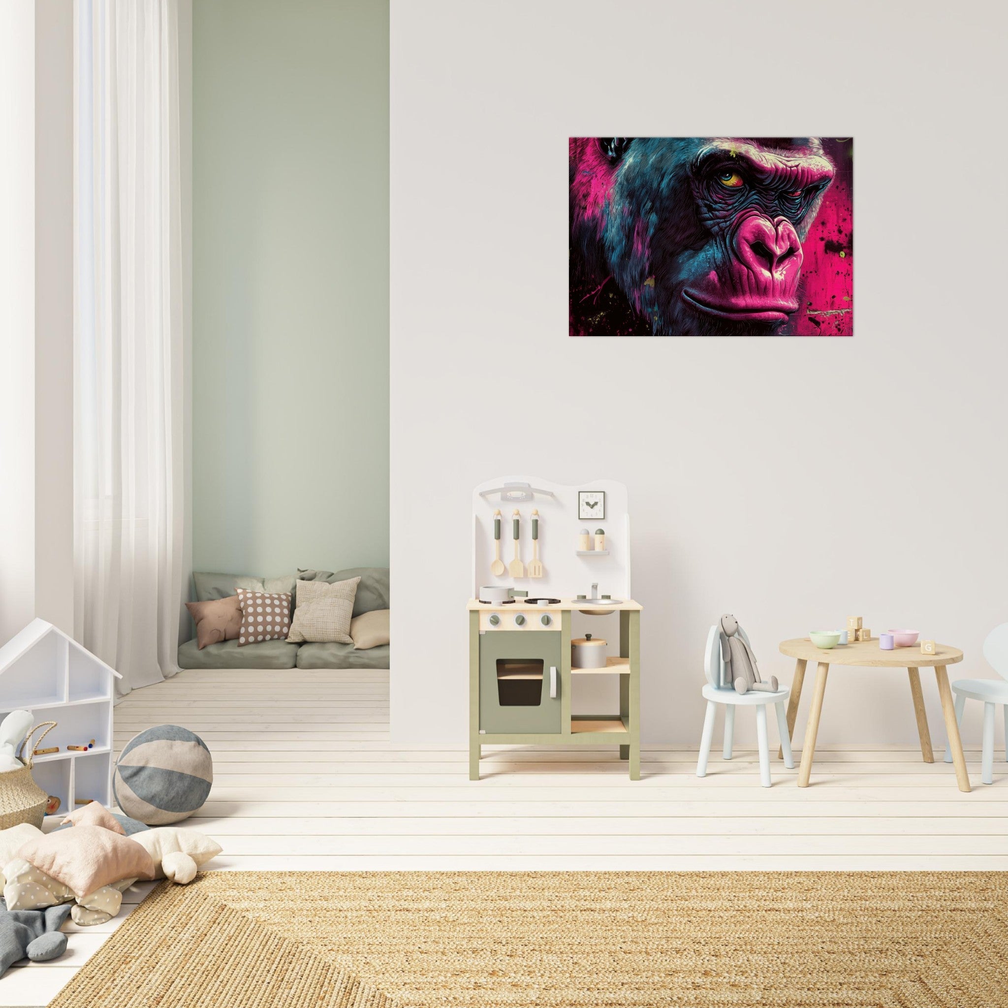 Canvas Landscape - Graffiti - Style Street Art Gorilla A powerful 6 - Shop Ai Art WebShop - Digital Art online Store