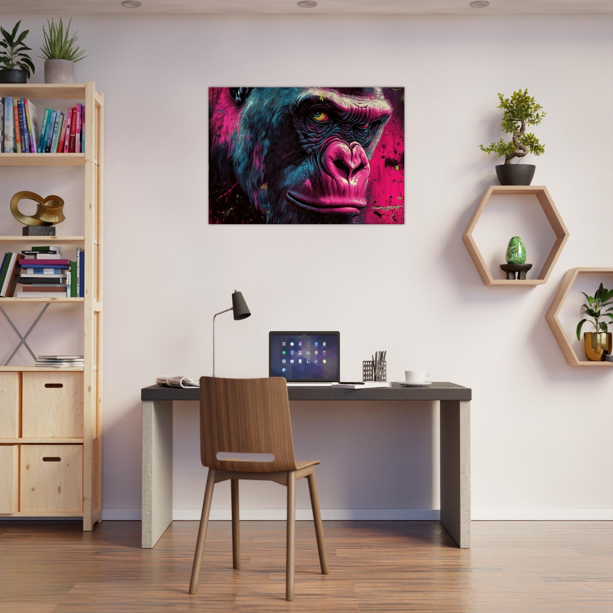 Canvas Landscape - Graffiti - Style Street Art Gorilla A powerful 6 - Shop Ai Art WebShop - Digital Art online Store