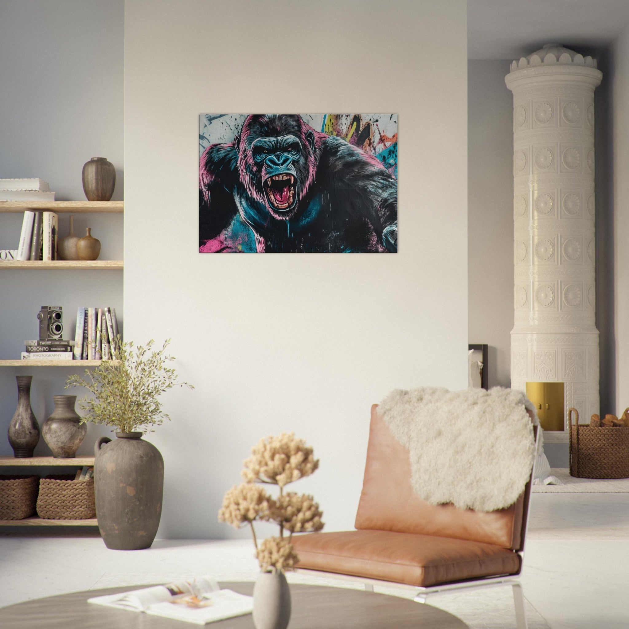 Canvas Landscape - Graffiti - Style Street Art Gorilla A powerful 7 - Shop Ai Art WebShop - Digital Art online Store