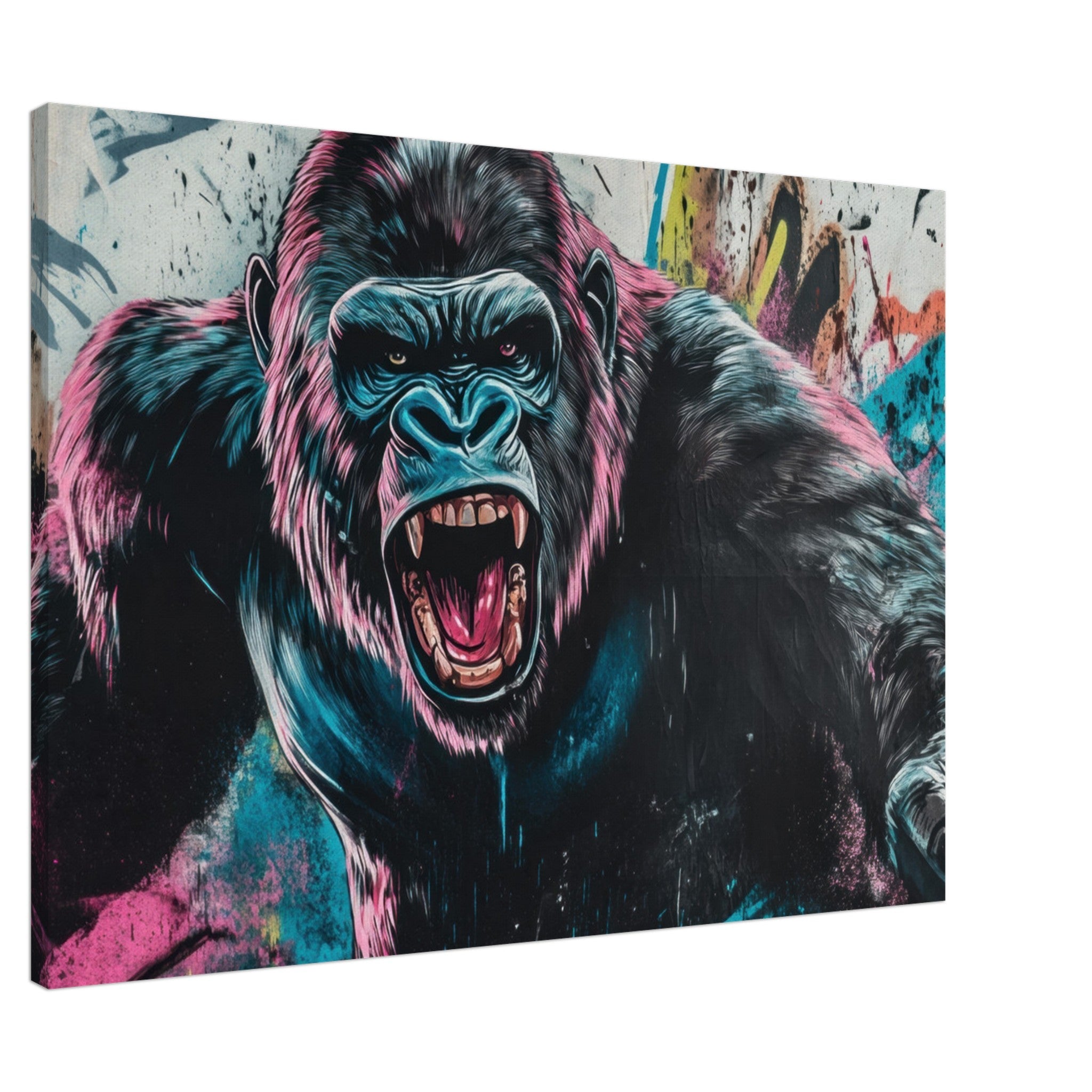 Canvas Landscape - Graffiti - Style Street Art Gorilla A powerful 7 - Shop Ai Art WebShop - Digital Art online Store
