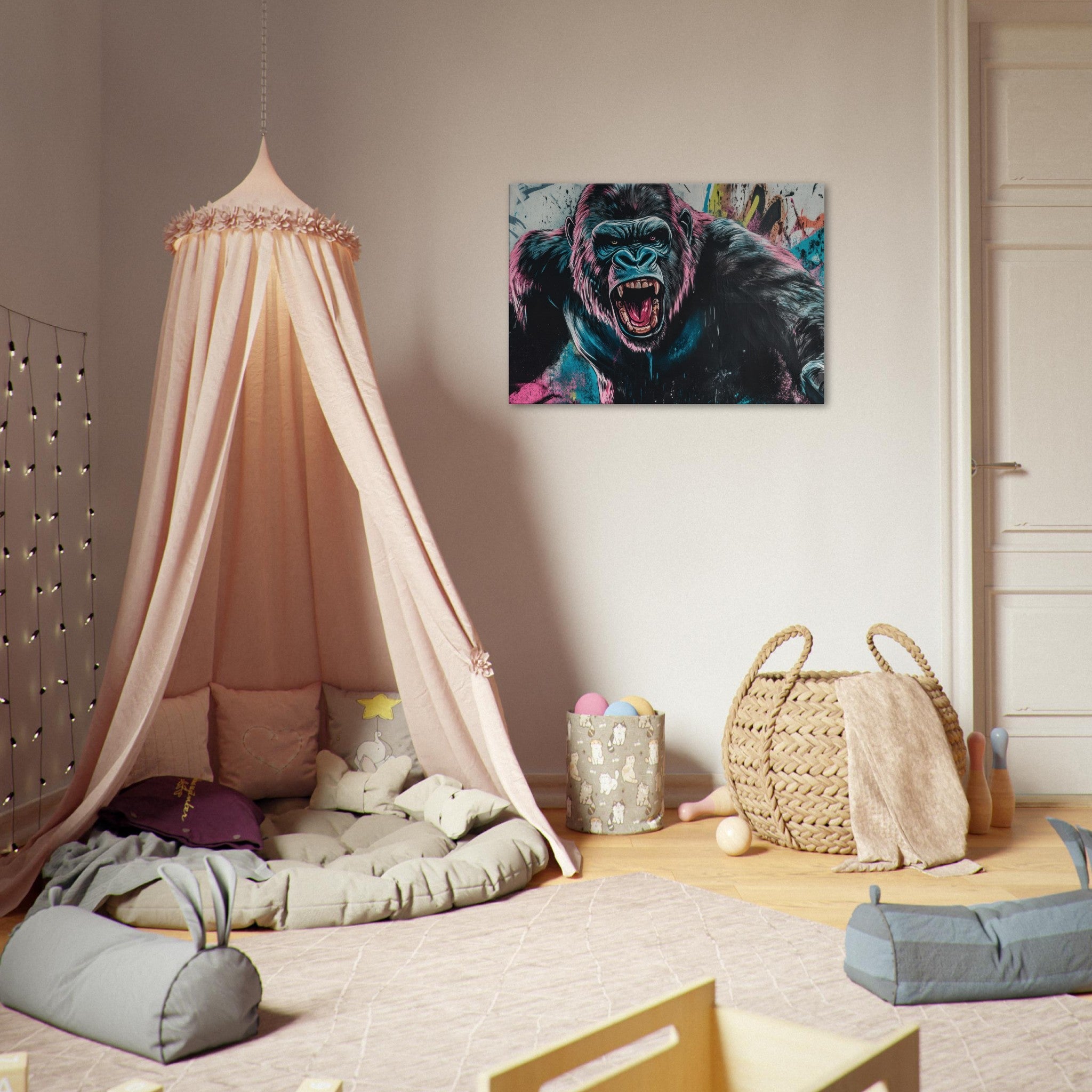 Canvas Landscape - Graffiti - Style Street Art Gorilla A powerful 7 - Shop Ai Art WebShop - Digital Art online Store