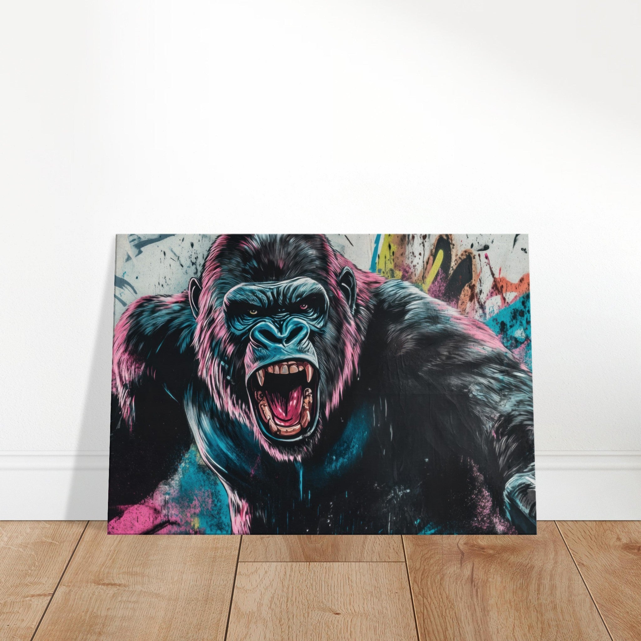 Canvas Landscape - Graffiti - Style Street Art Gorilla A powerful 7 - Shop Ai Art WebShop - Digital Art online Store