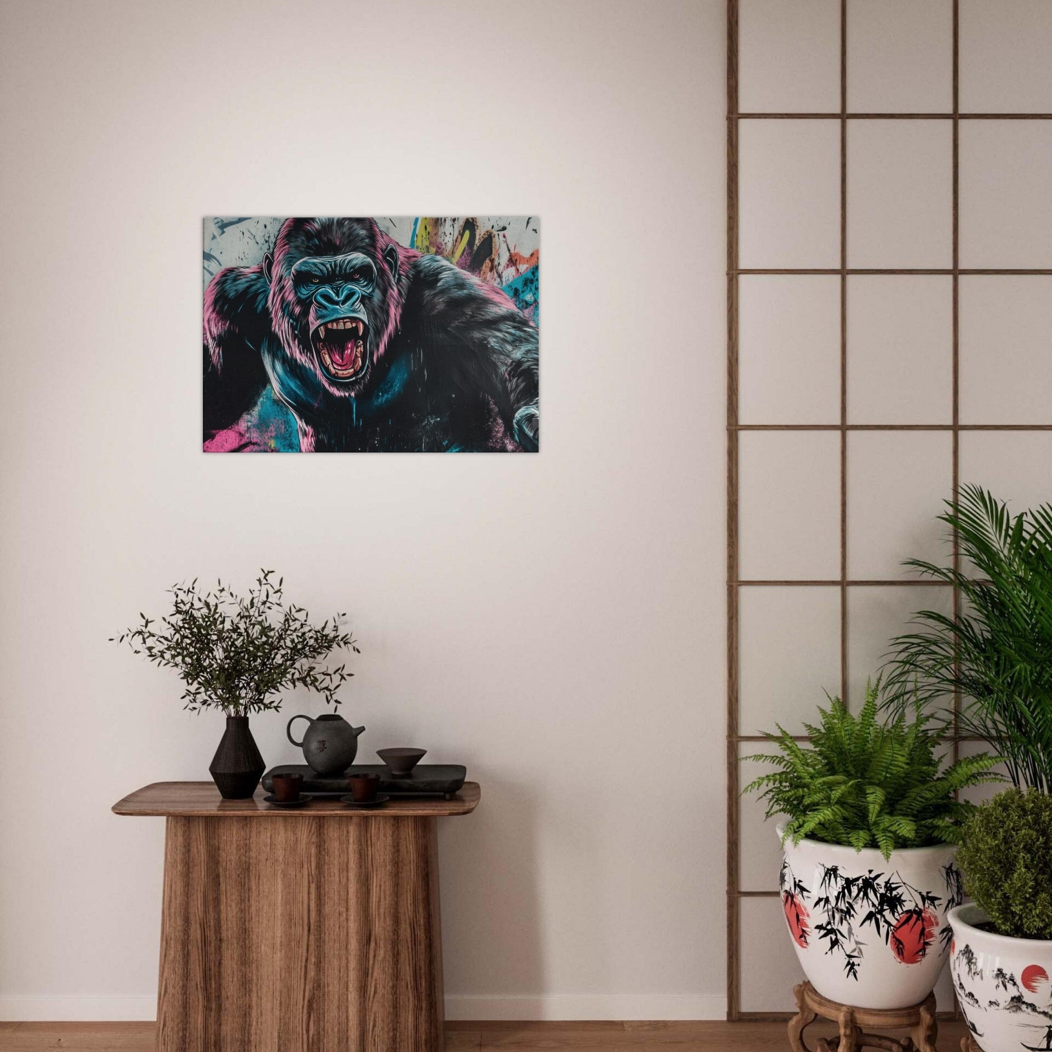 Canvas Landscape - Graffiti - Style Street Art Gorilla A powerful 7 - Shop Ai Art WebShop - Digital Art online Store
