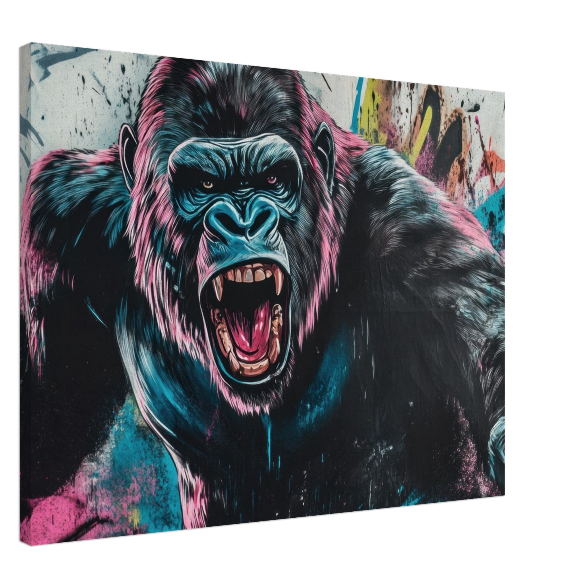 Canvas Landscape - Graffiti - Style Street Art Gorilla A powerful 7 - Shop Ai Art WebShop - Digital Art online Store