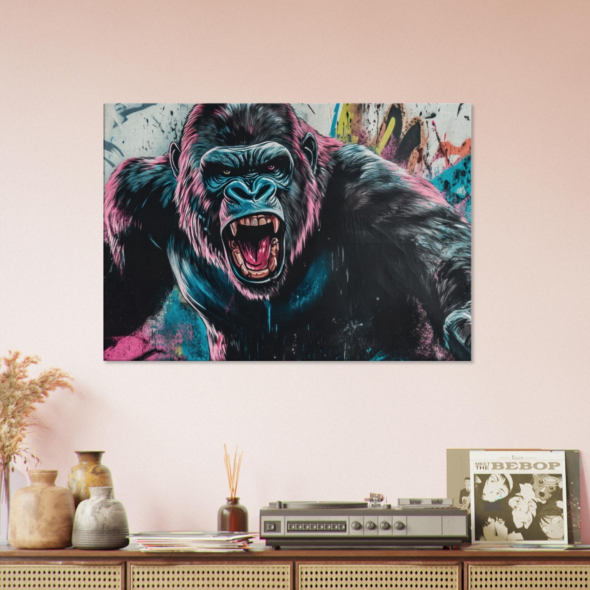 Canvas Landscape - Graffiti - Style Street Art Gorilla A powerful 7 - Shop Ai Art WebShop - Digital Art online Store