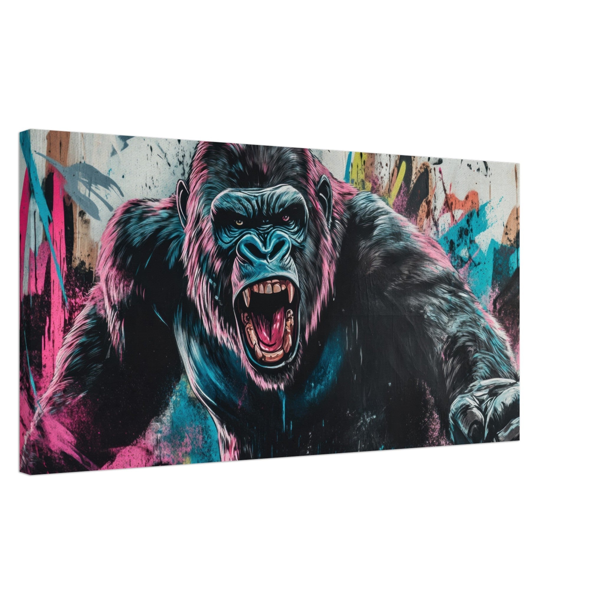 Canvas Landscape - Graffiti - Style Street Art Gorilla A powerful 7 - Shop Ai Art WebShop - Digital Art online Store