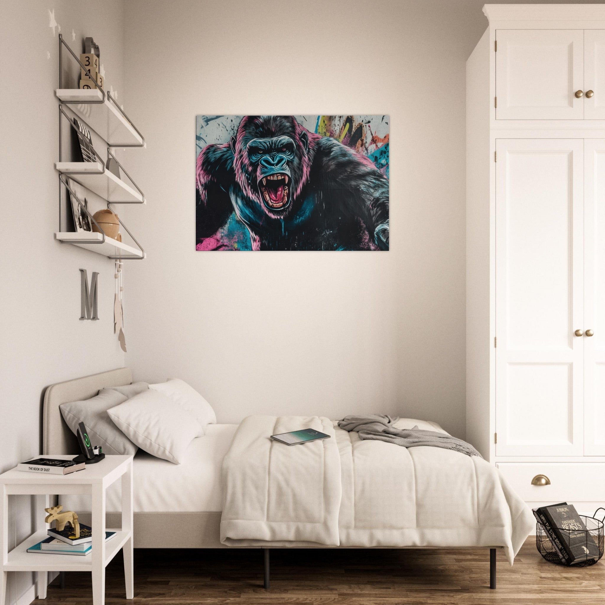 Canvas Landscape - Graffiti - Style Street Art Gorilla A powerful 7 - Shop Ai Art WebShop - Digital Art online Store