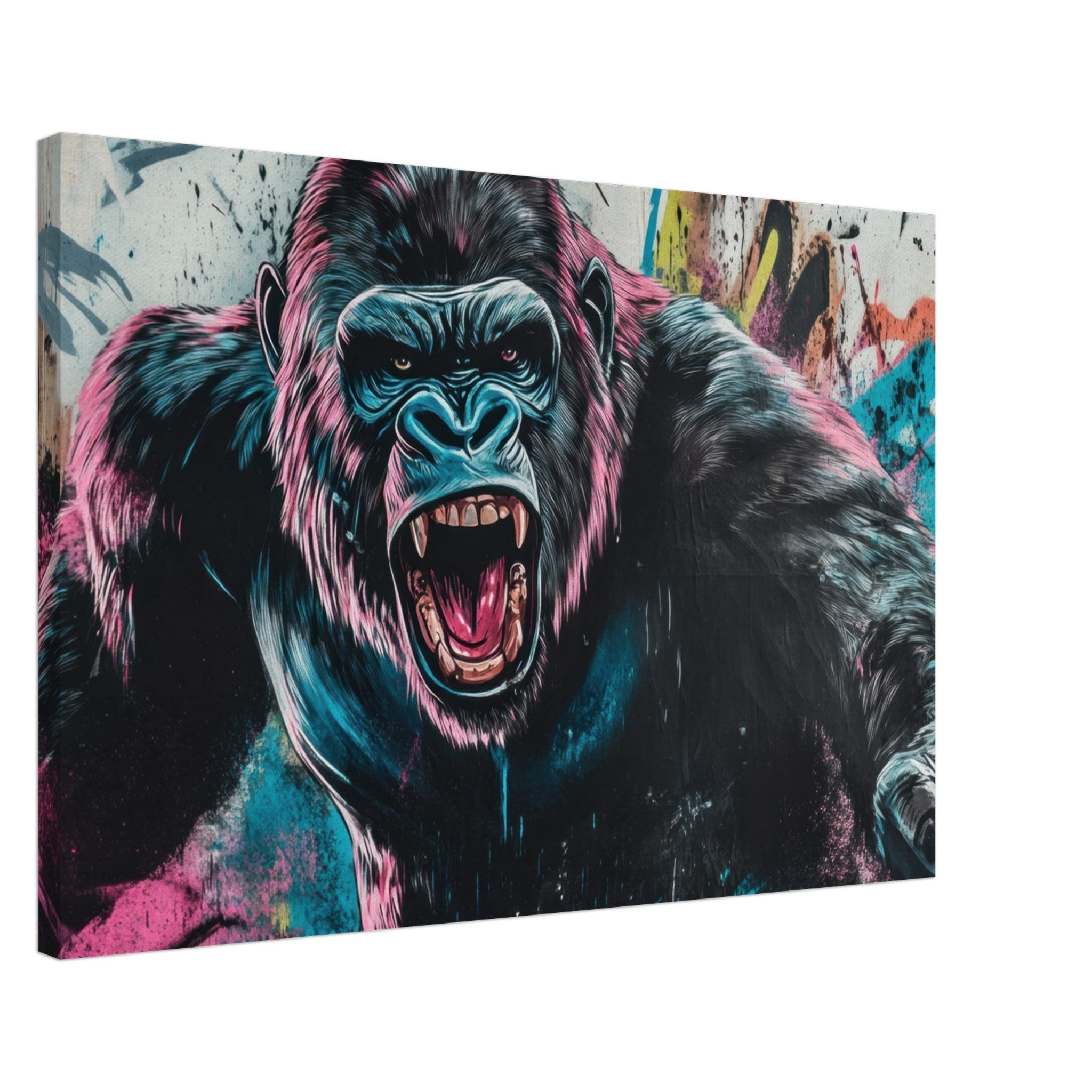 Canvas Landscape - Graffiti - Style Street Art Gorilla A powerful 7 - Shop Ai Art WebShop - Digital Art online Store