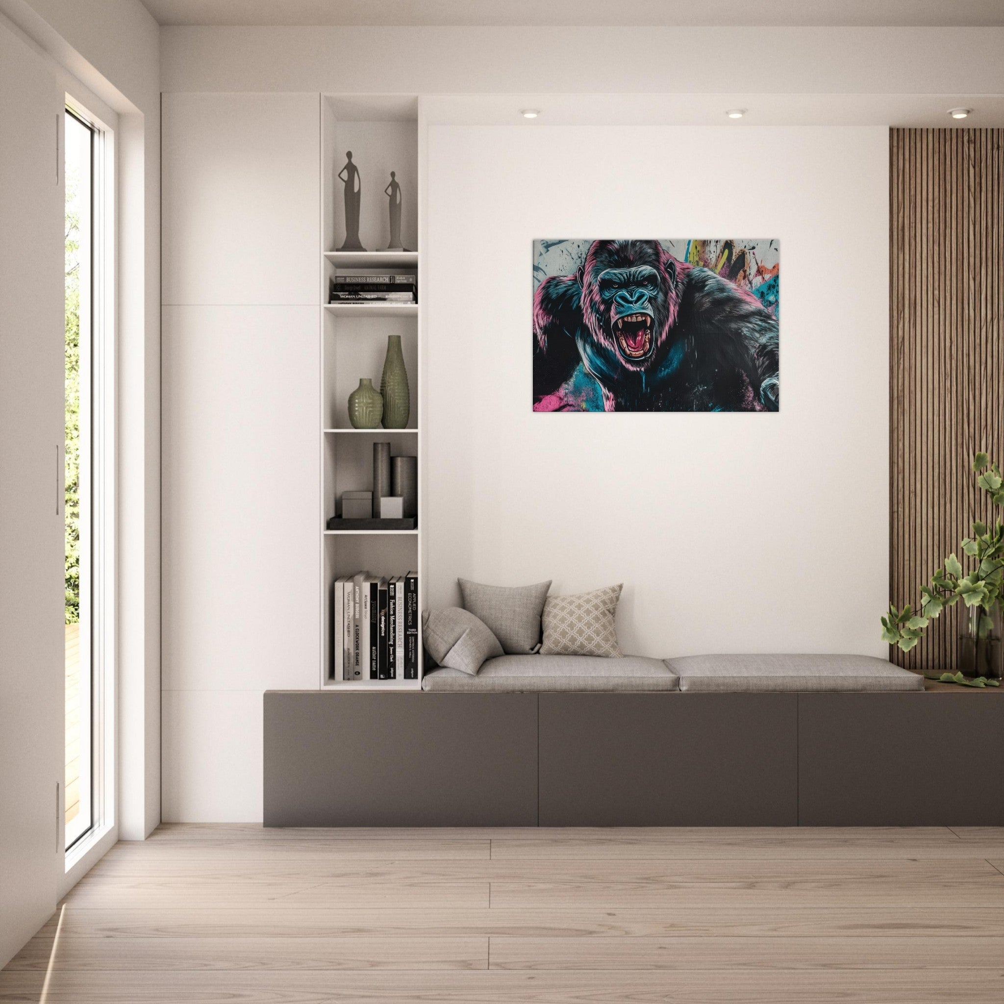 Canvas Landscape - Graffiti - Style Street Art Gorilla A powerful 7 - Shop Ai Art WebShop - Digital Art online Store
