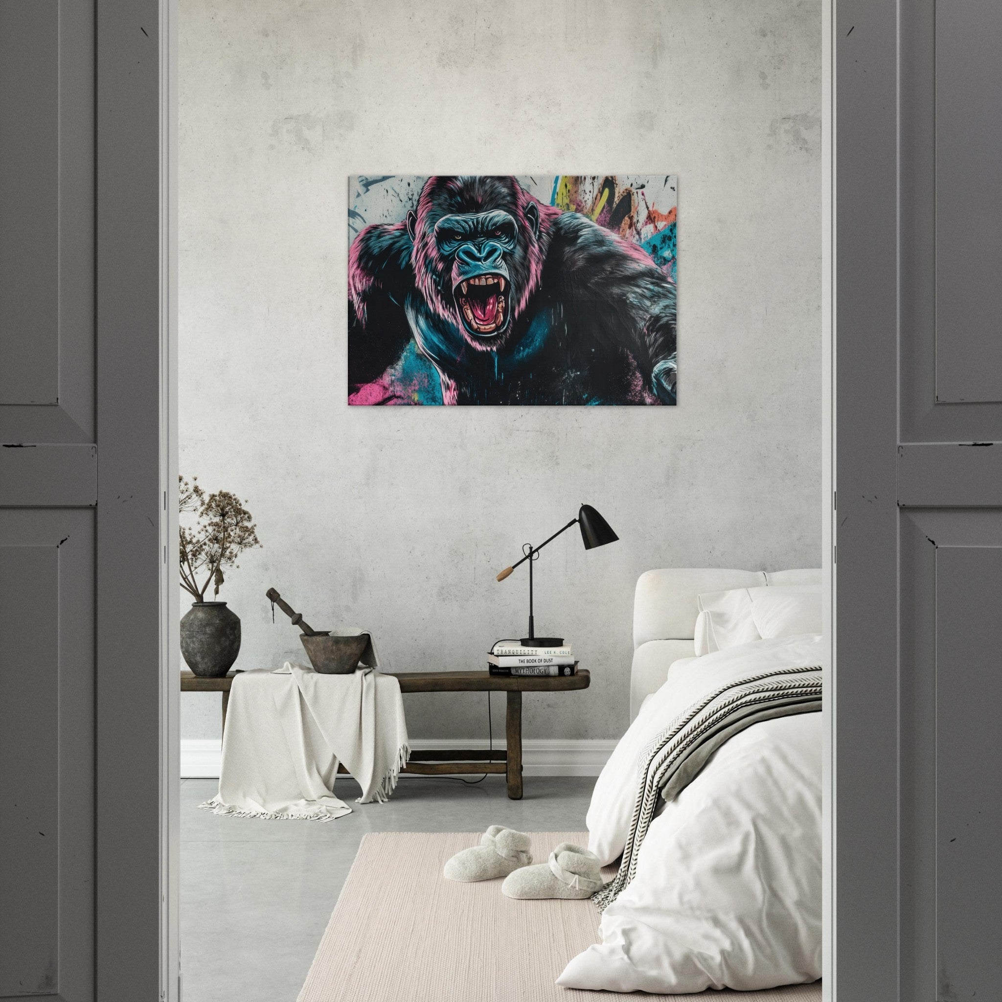 Canvas Landscape - Graffiti - Style Street Art Gorilla A powerful 7 - Shop Ai Art WebShop - Digital Art online Store