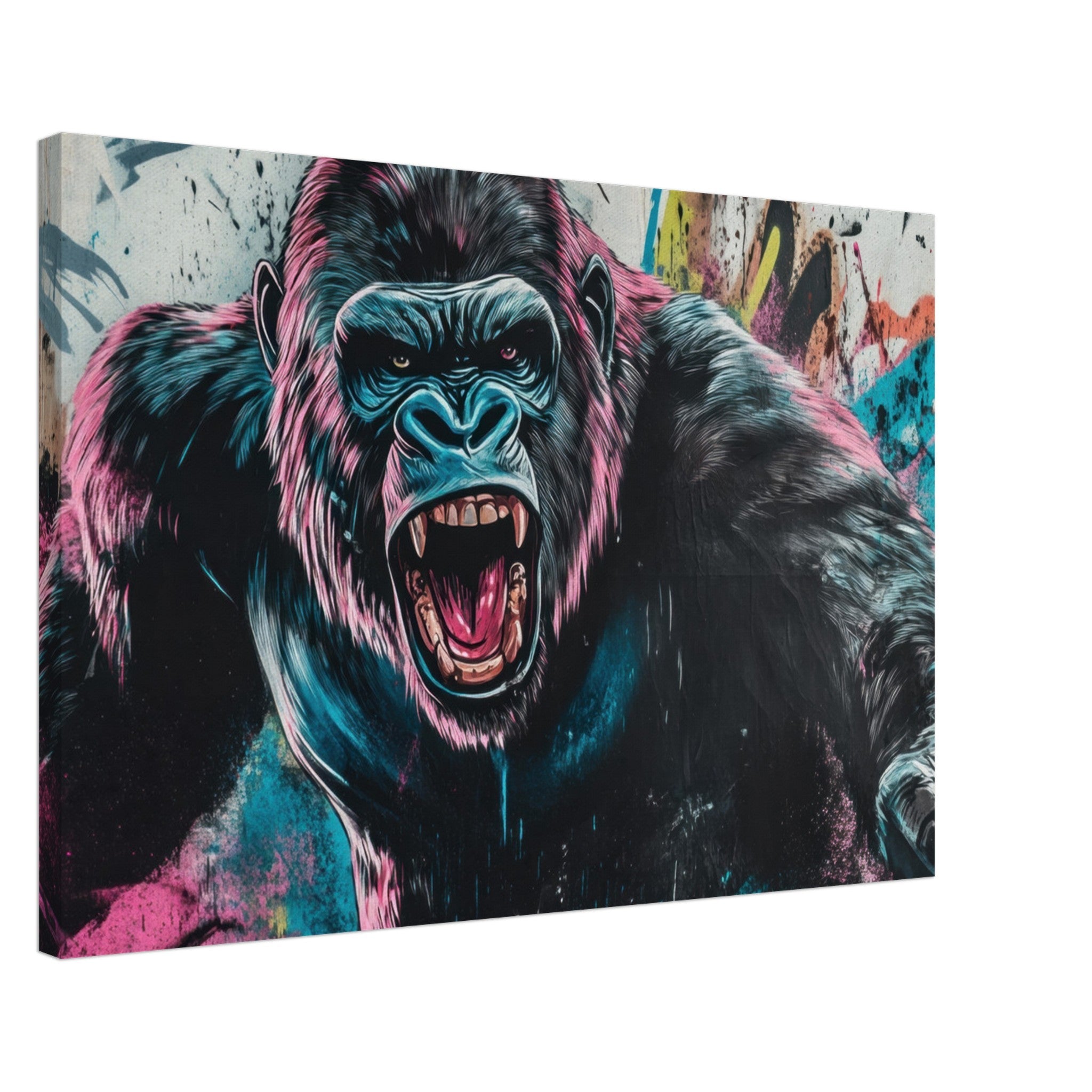 Canvas Landscape - Graffiti - Style Street Art Gorilla A powerful 7 - Shop Ai Art WebShop - Digital Art online Store