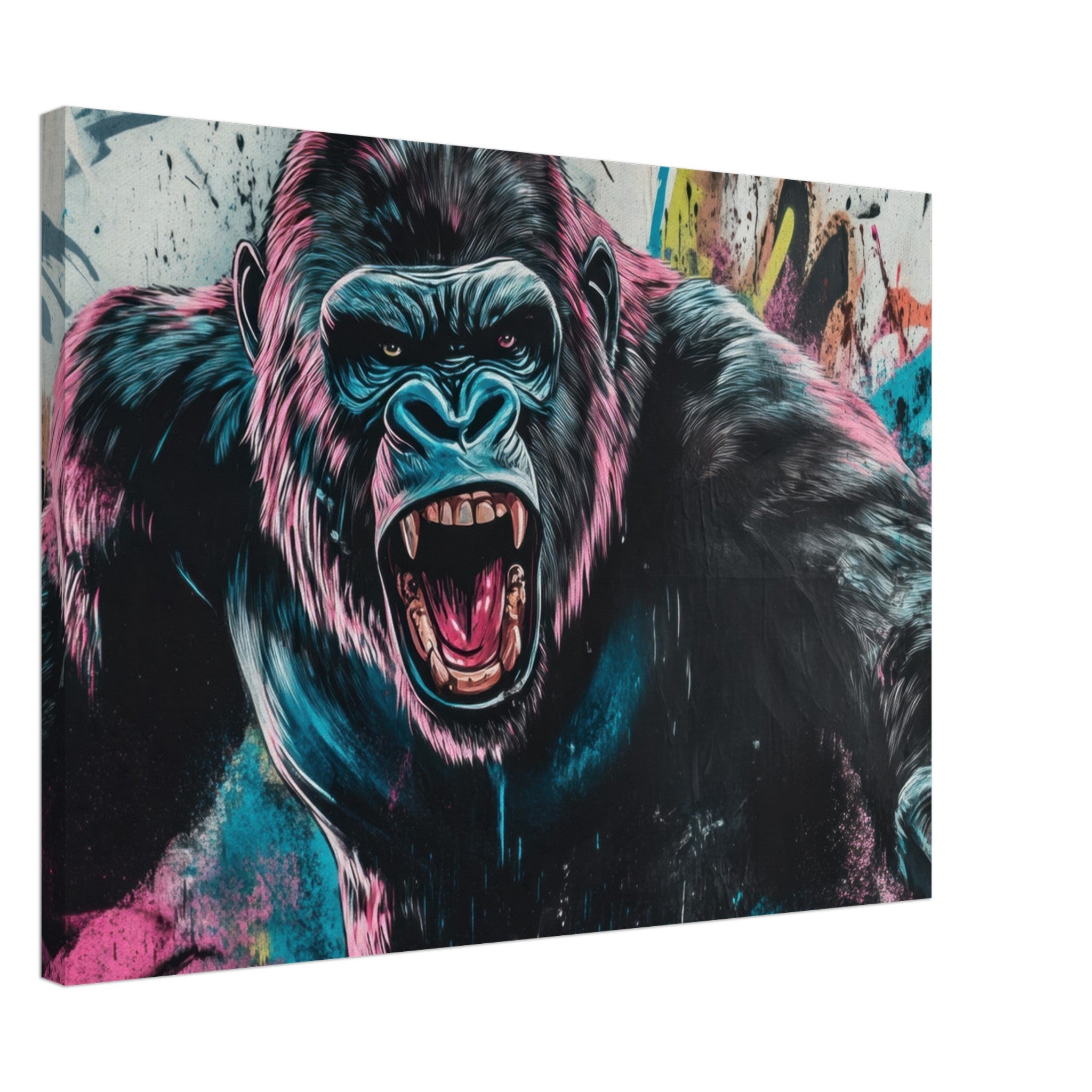 Canvas Landscape - Graffiti - Style Street Art Gorilla A powerful 7 - Shop Ai Art WebShop - Digital Art online Store