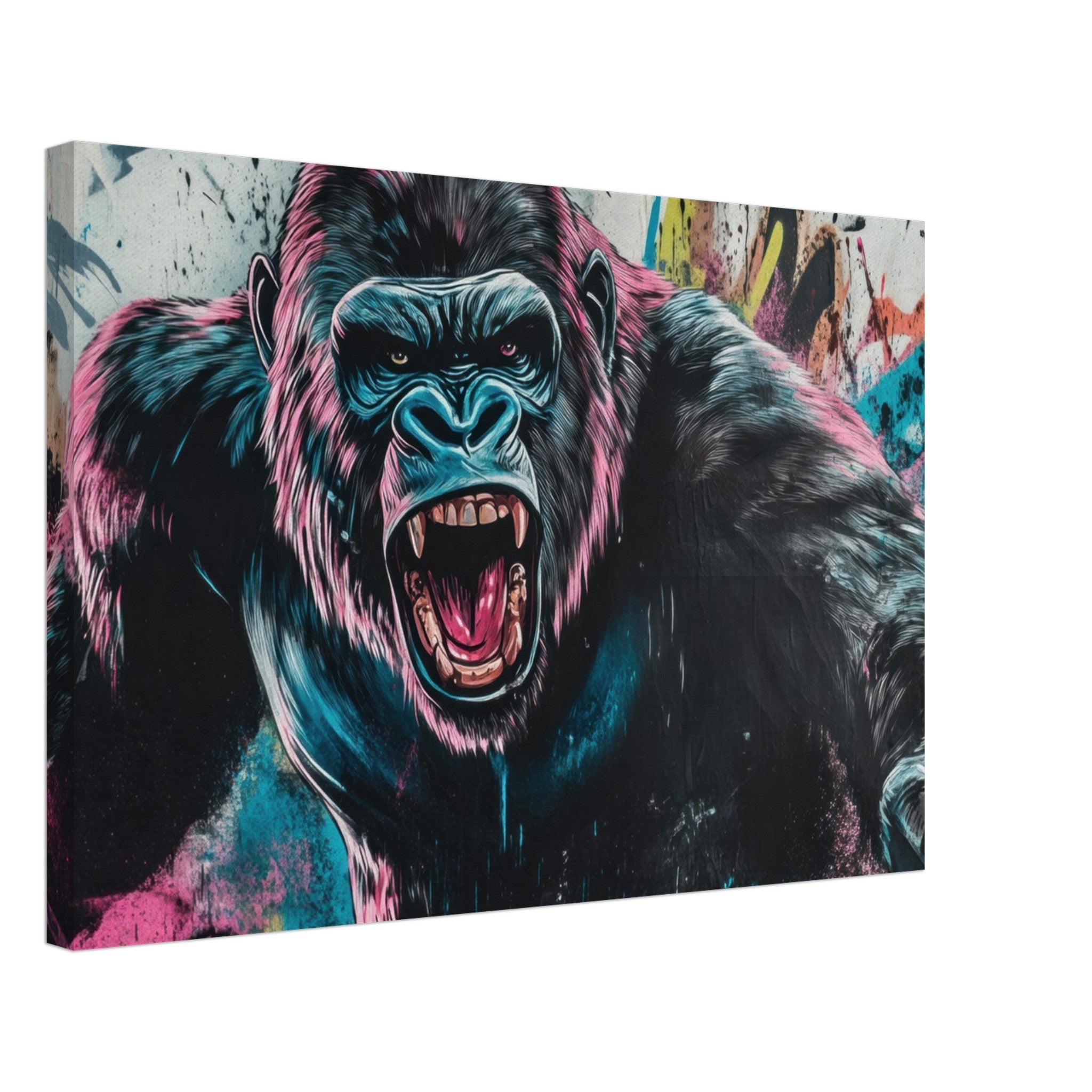 Canvas Landscape - Graffiti - Style Street Art Gorilla A powerful 7 - Shop Ai Art WebShop - Digital Art online Store
