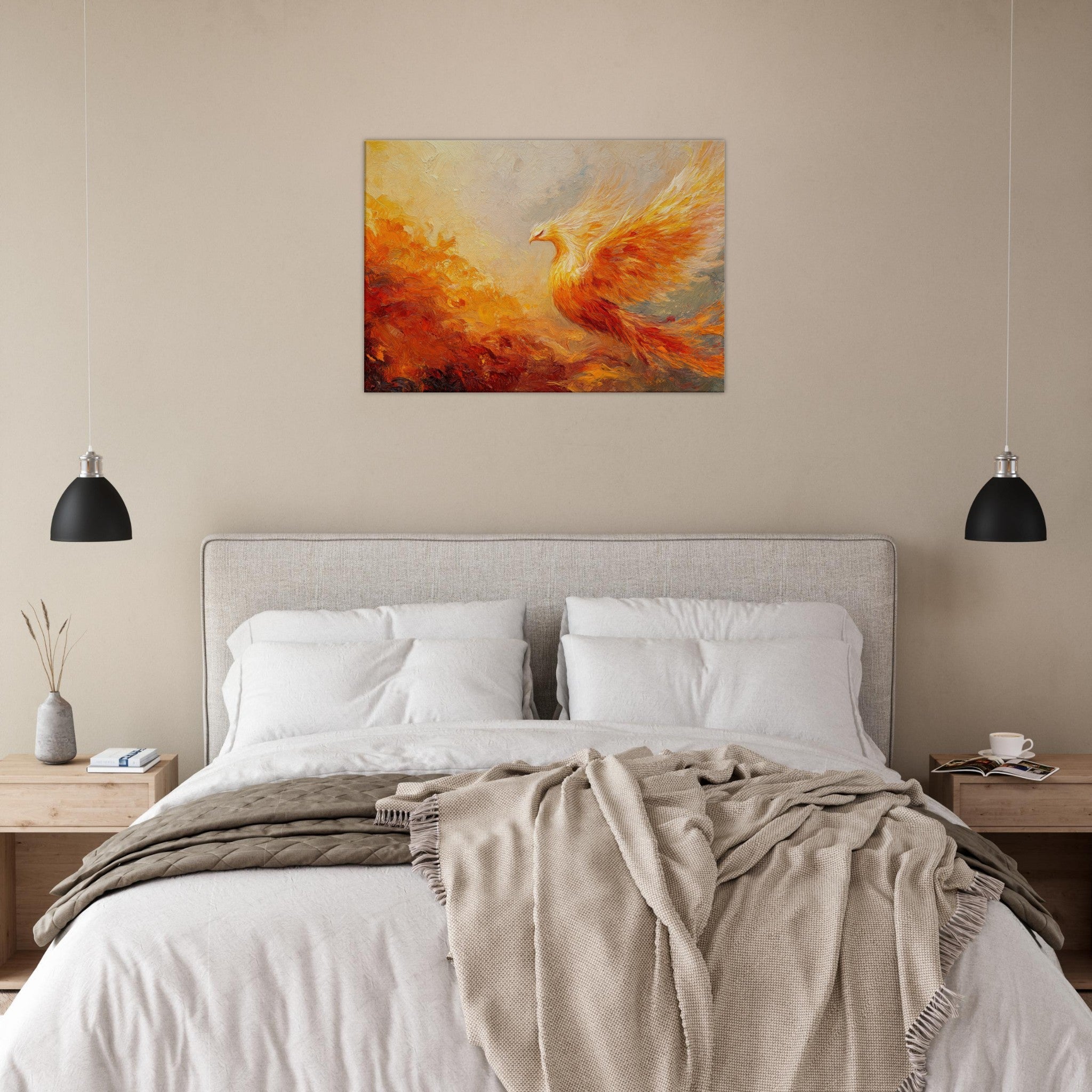 Canvas Landscape - Impressionist Phoenix Rebirth Impressionism Did 2 - Shop Ai Art WebShop - Digital Art online Store