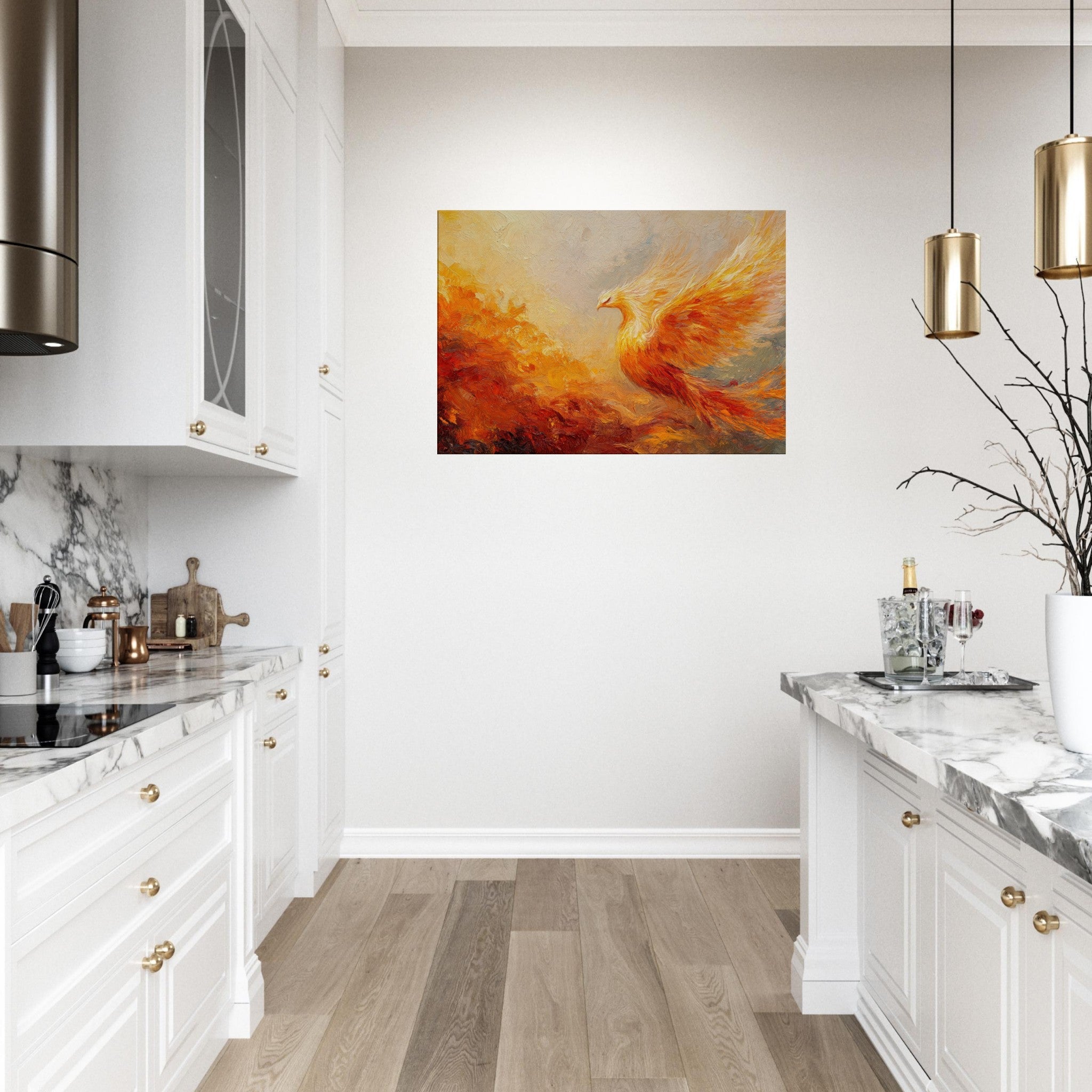 Canvas Landscape - Impressionist Phoenix Rebirth Impressionism Did 2 - Shop Ai Art WebShop - Digital Art online Store