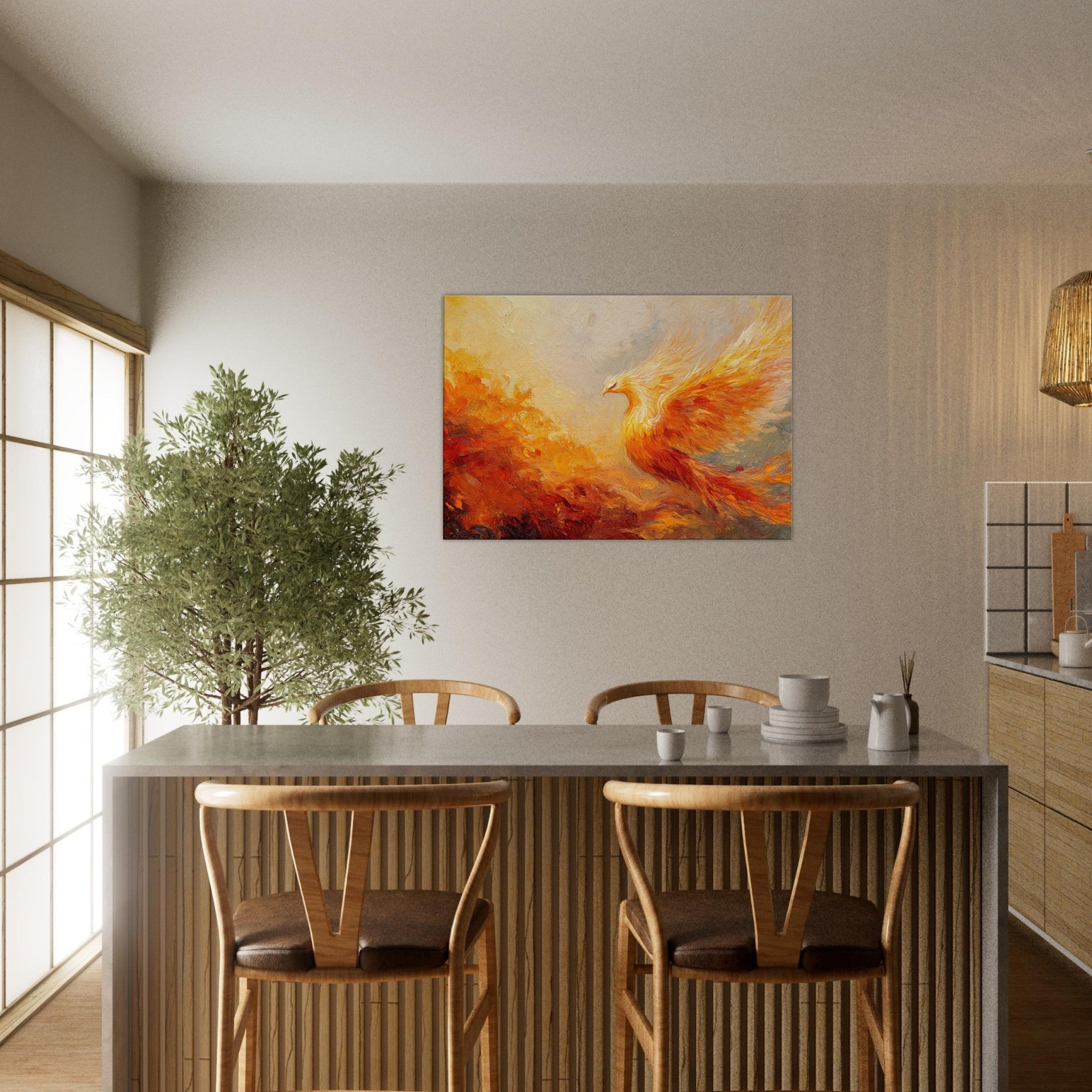 Canvas Landscape - Impressionist Phoenix Rebirth Impressionism Did 2 - Shop Ai Art WebShop - Digital Art online Store