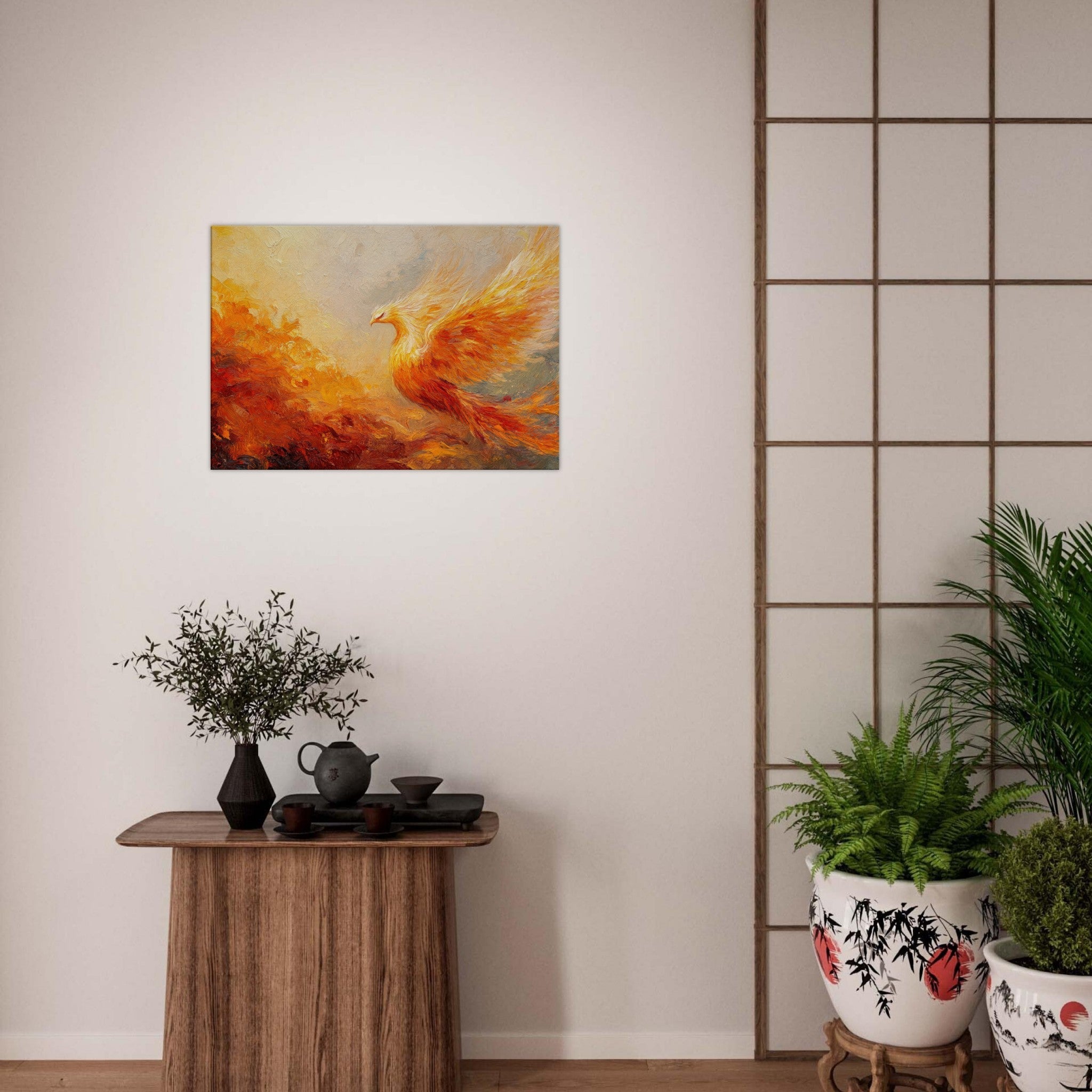 Canvas Landscape - Impressionist Phoenix Rebirth Impressionism Did 2 - Shop Ai Art WebShop - Digital Art online Store